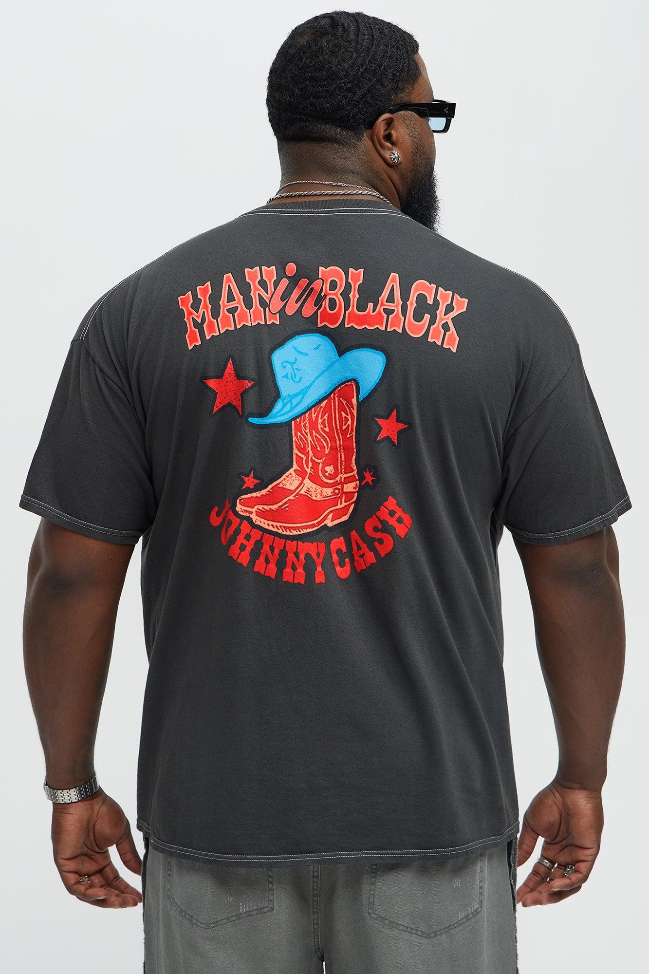 Johnny Cash Man In Black Short Sleeve Tee - Black Product Image