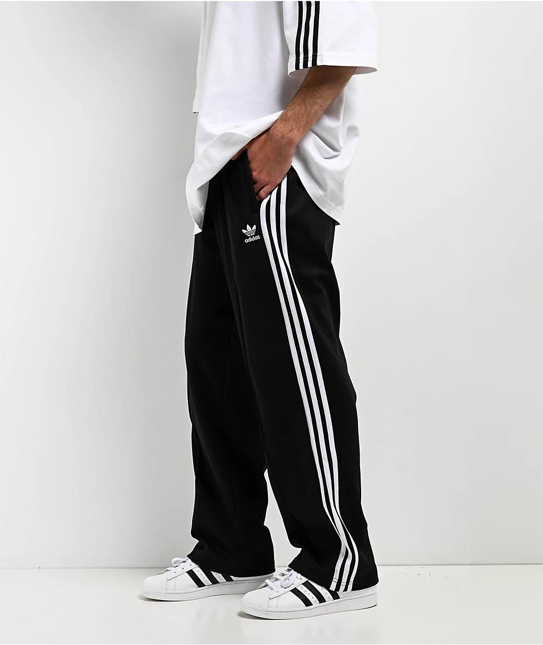 adidas Originals Adicolor Baggy Fit Firebird Black Track Pants Product Image