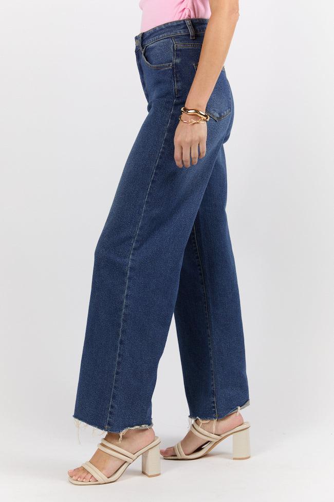 Kelsea Dark Wash Wide Leg Jeans Product Image