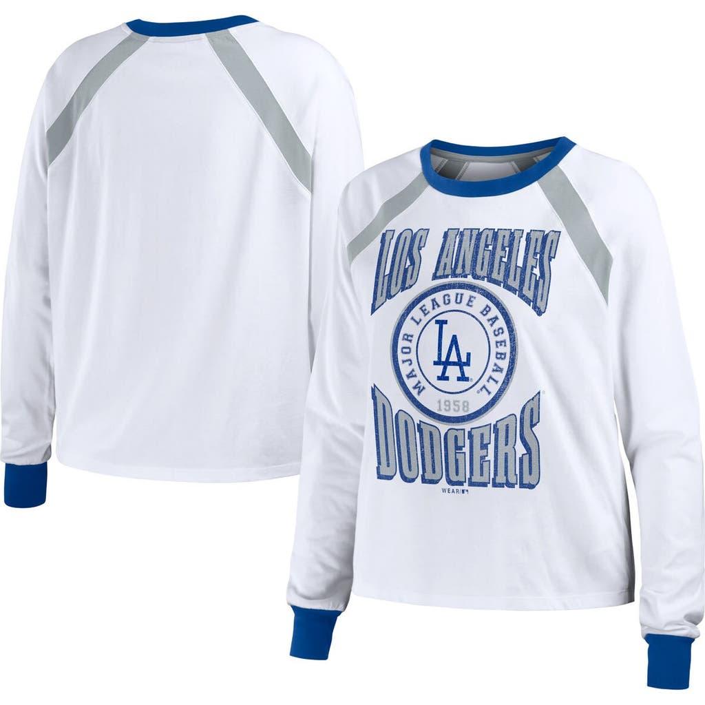 Women's WEAR by Erin Andrews White Los Angeles Dodgers Raglan Long Sleeve T-Shirt at Nordstrom,  Product Image