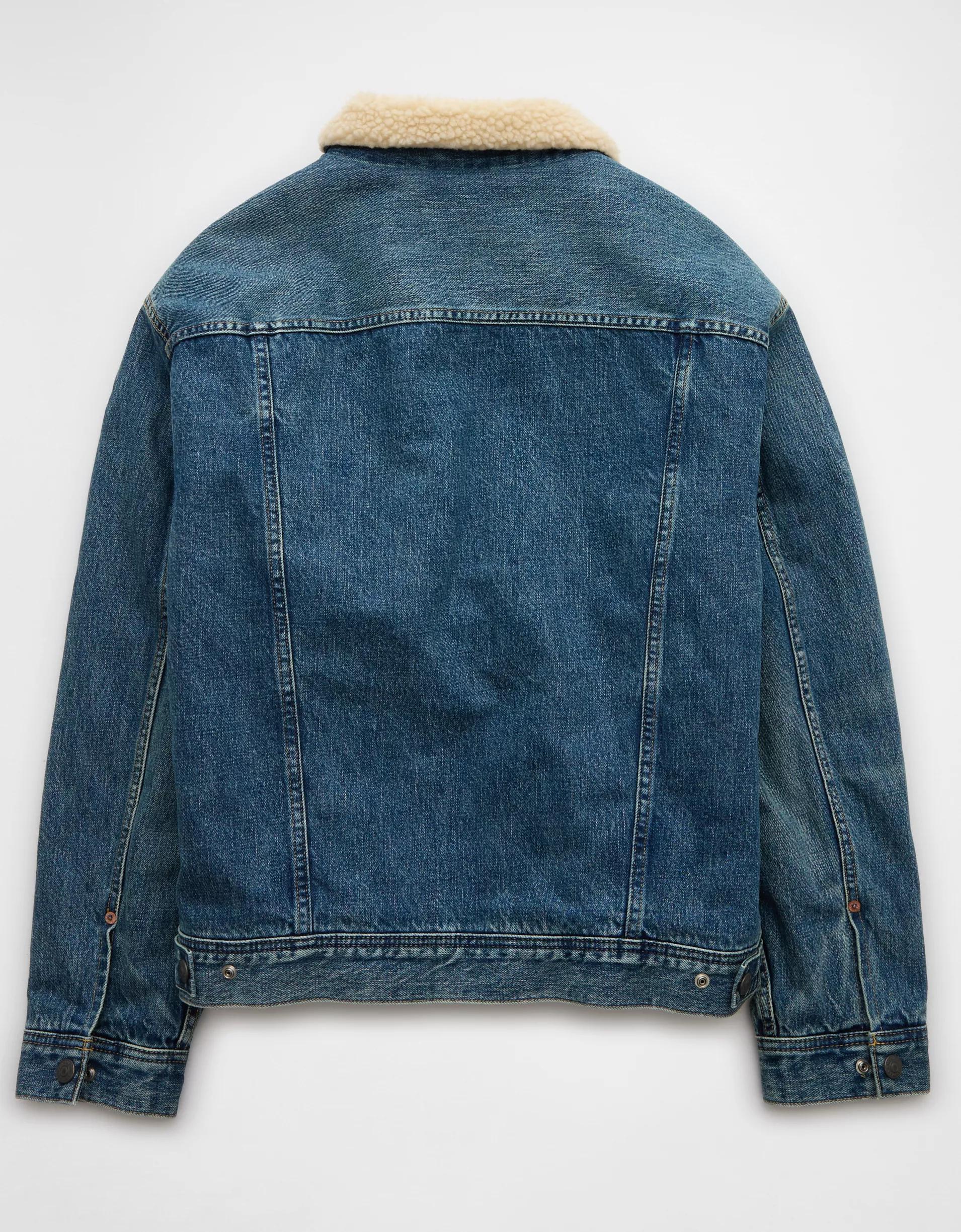 AE Sherpa Denim Trucker Jacket Product Image