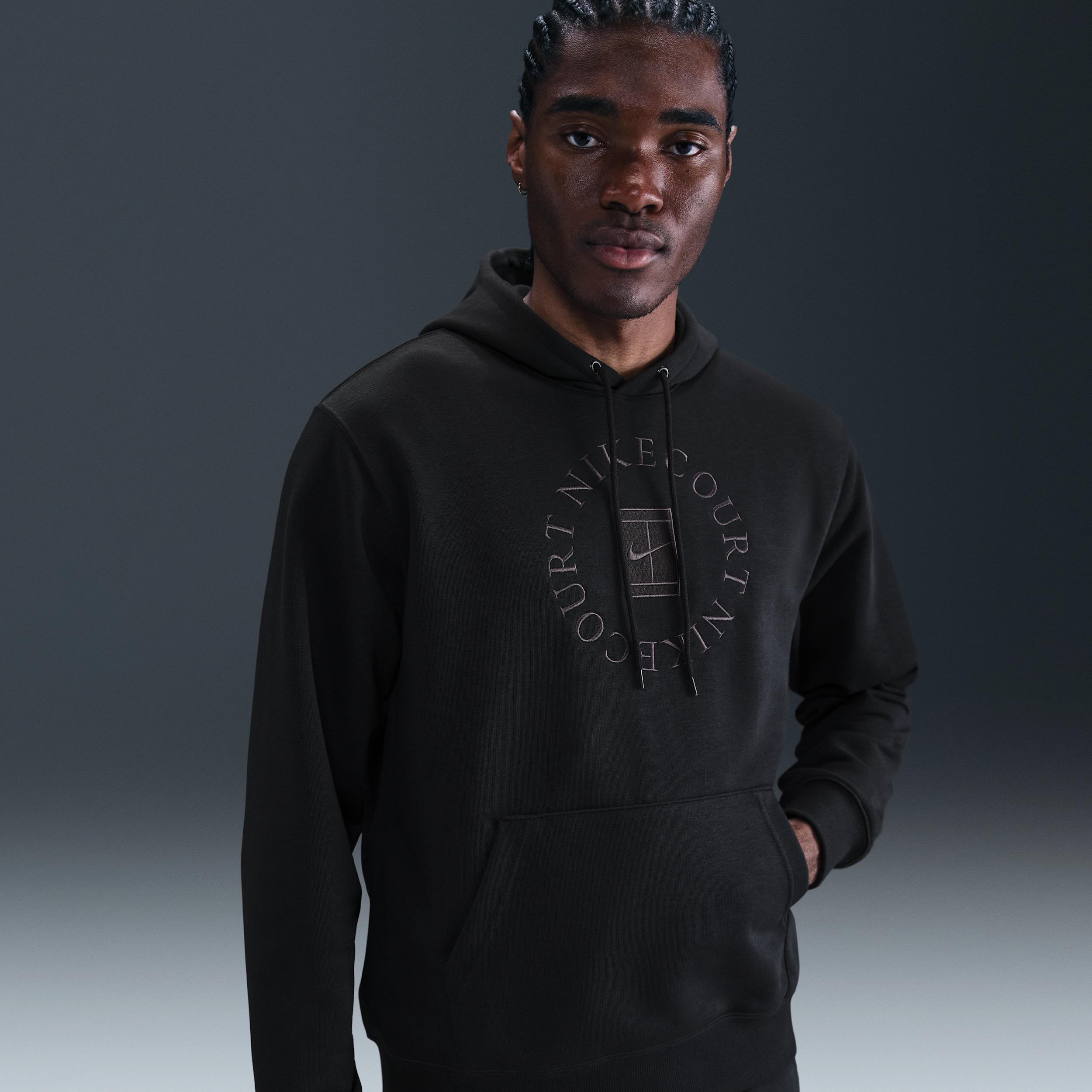 Nike Mens Court Heritage Dri-FIT French Terry Tennis Pullover Hoodie | HM6759-010 Product Image