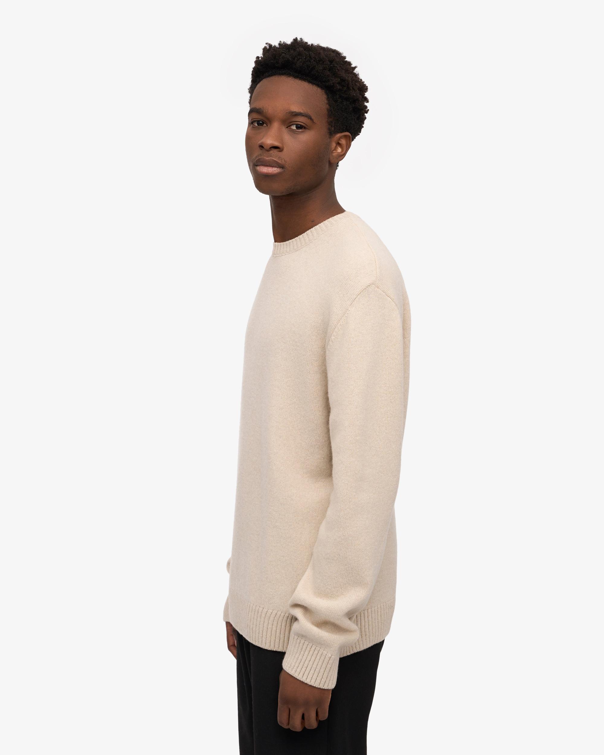 Classic Merino Wool Crew - Ivory White Product Image