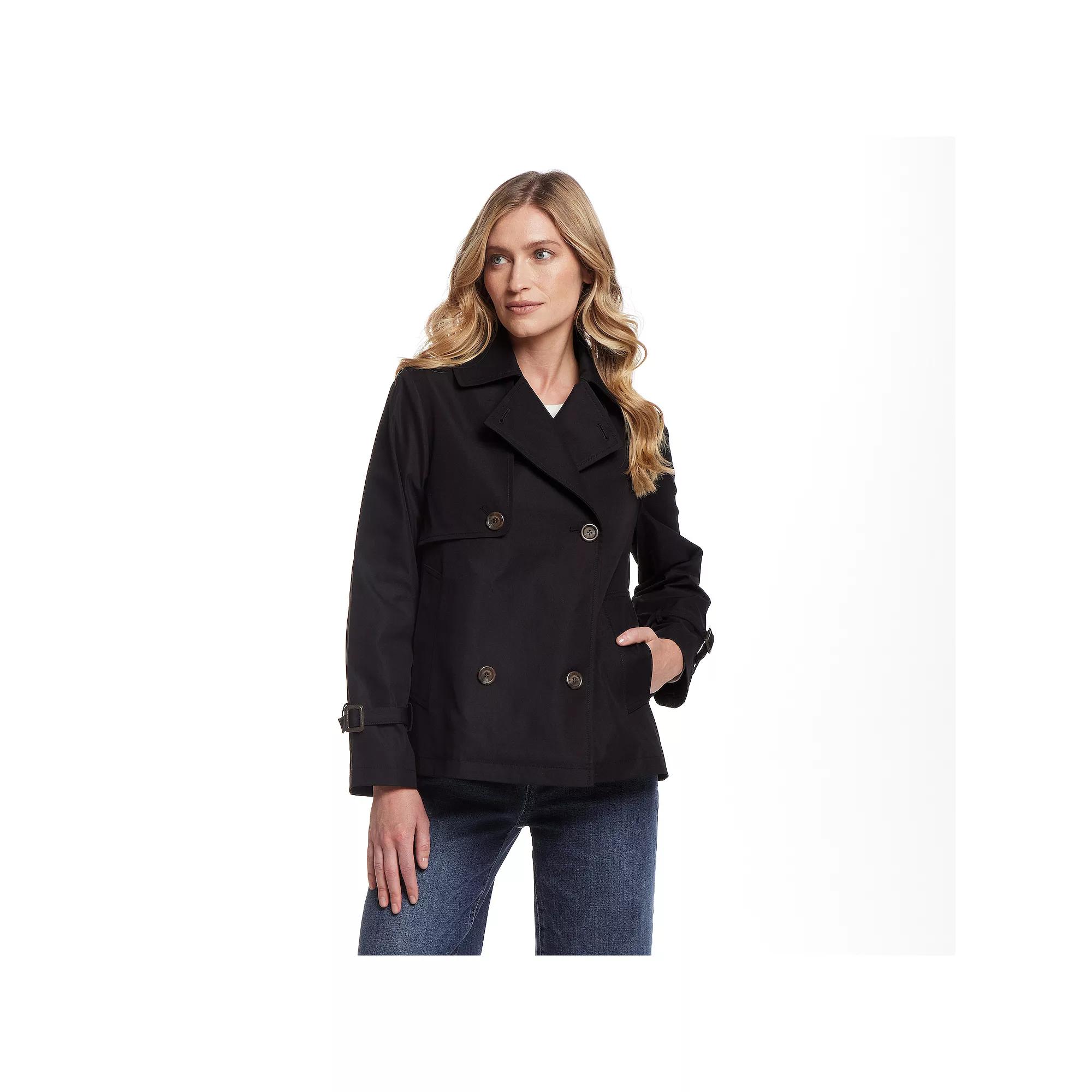 Women's Weathercast Double Breasted A-Line Trench Coat,  Product Image