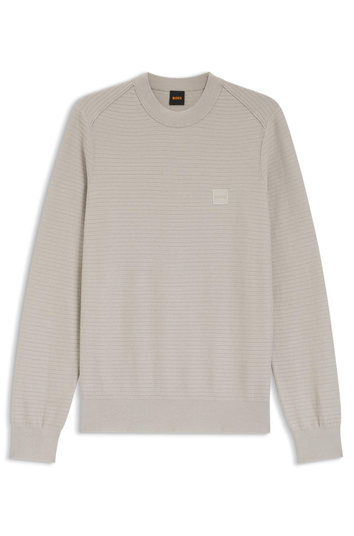 Cotton-cashmere sweater with logo patch Product Image