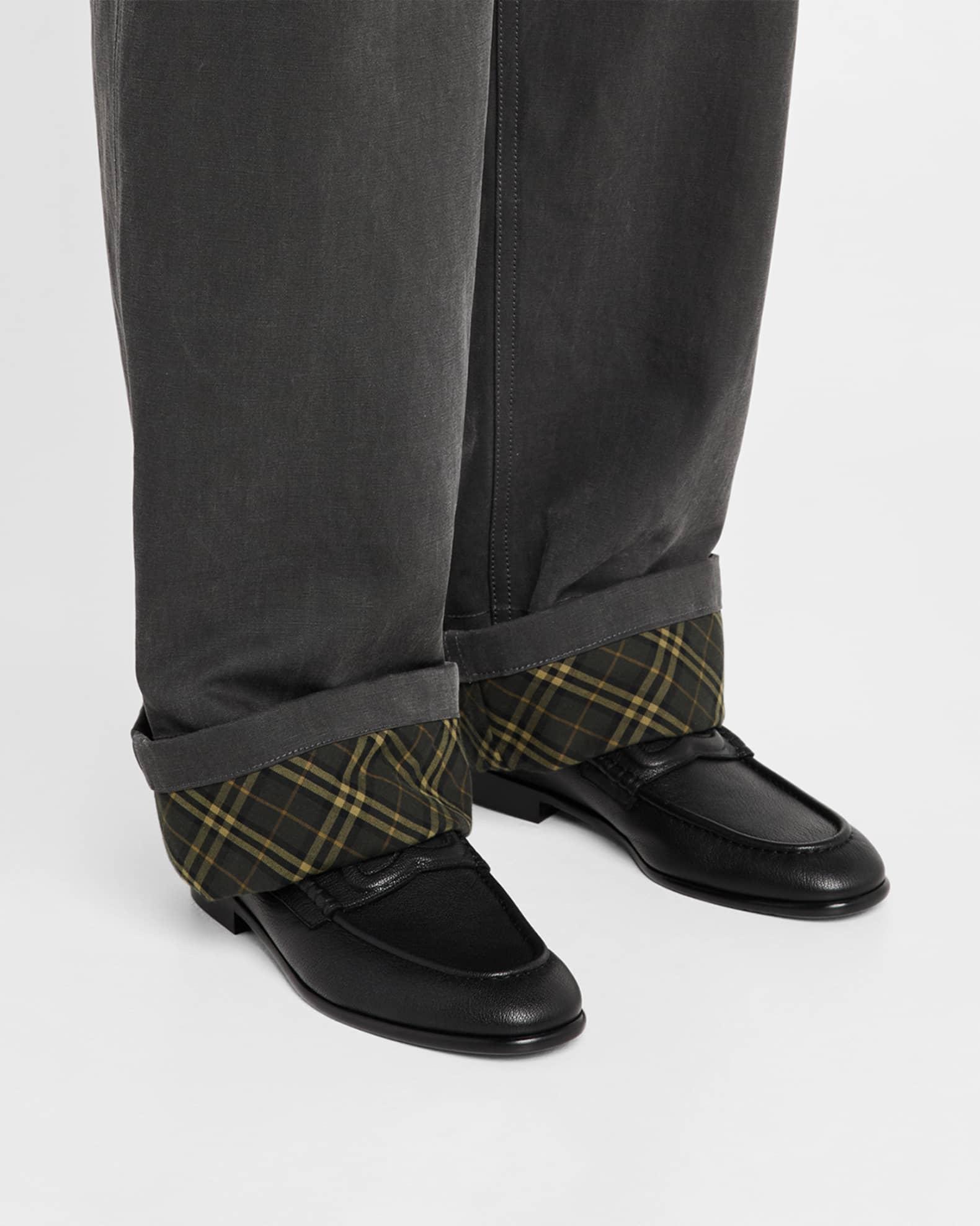 Men's Pearl Leather B-Logo Penny Loafers Product Image