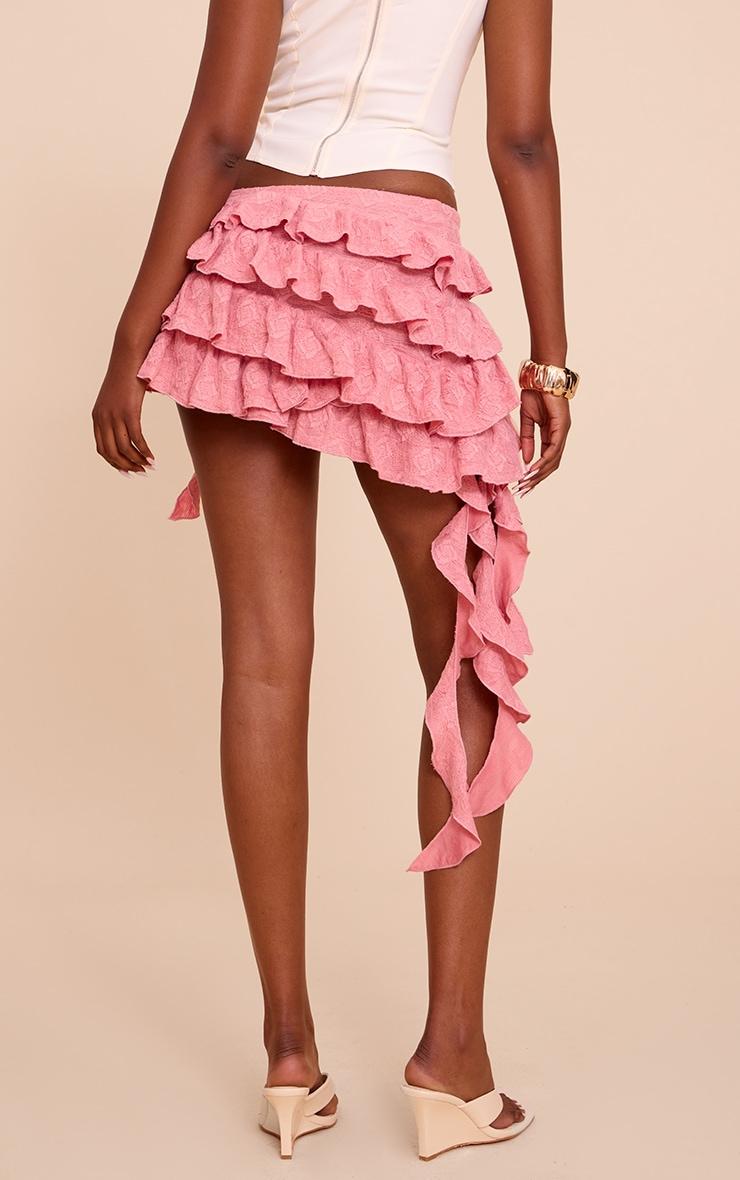 Blush Textured Tiered Rara Mini Skirt Product Image