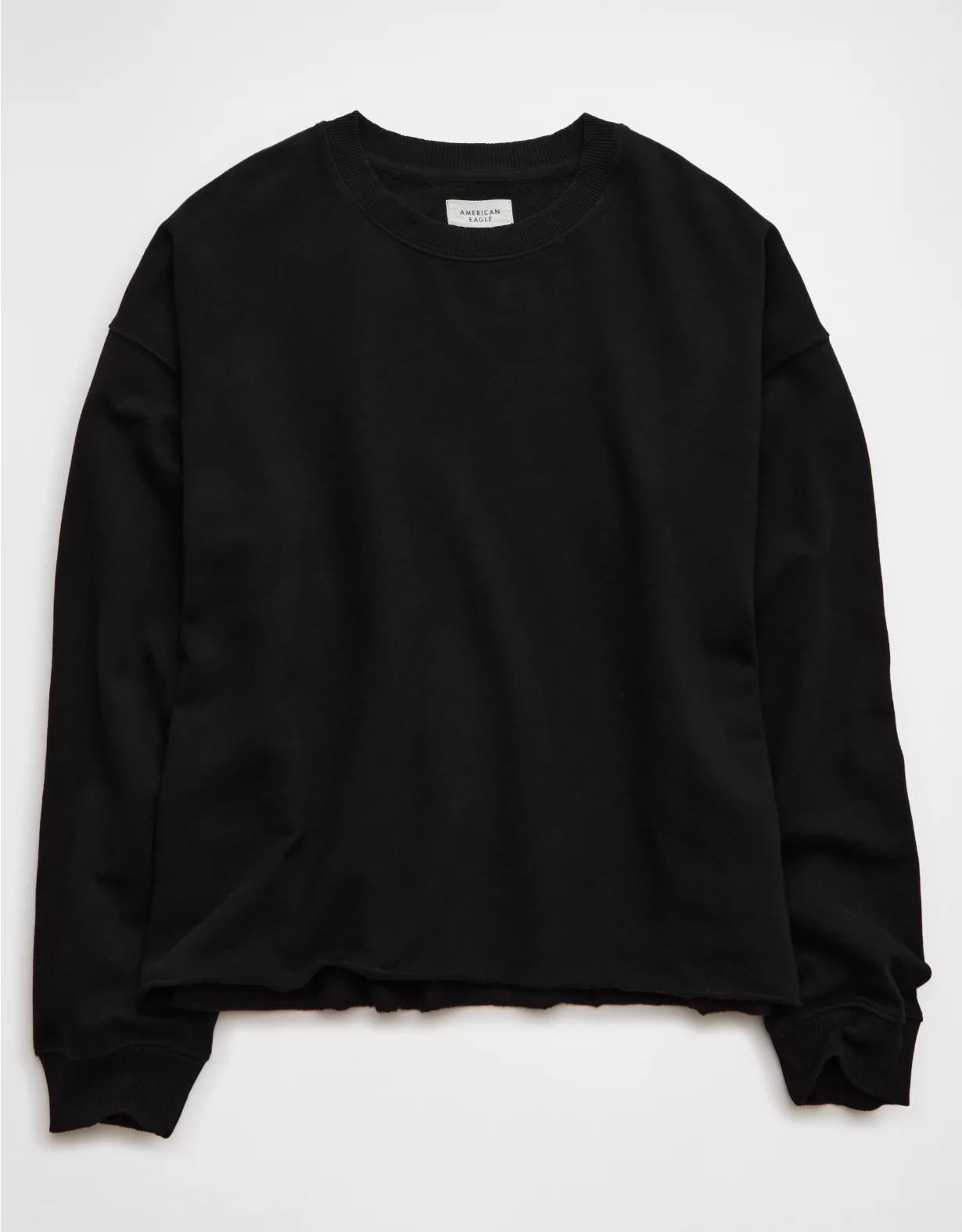 AE Everyday Luxe Cropped Cut-Off Sweatshirt Product Image