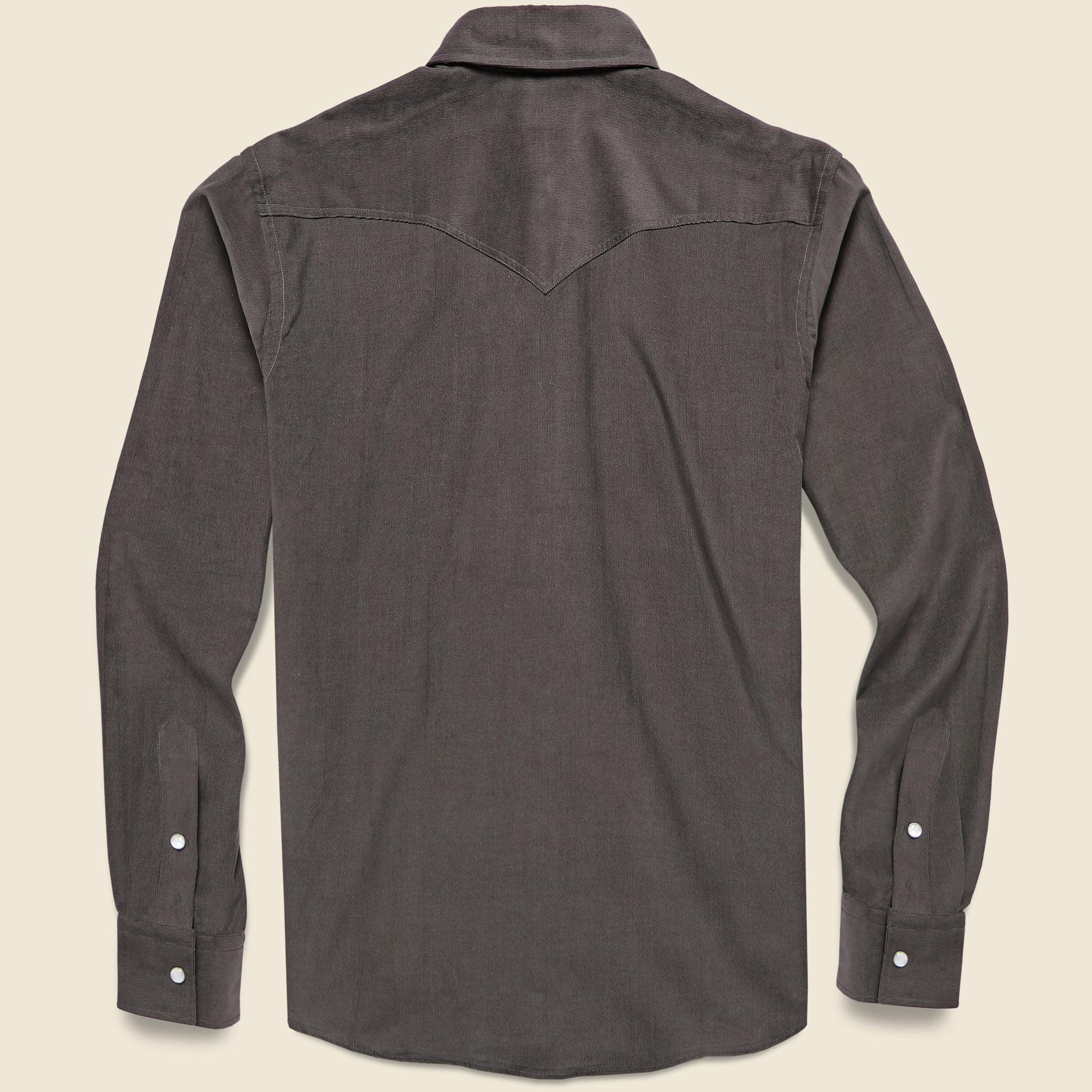 Micro Corduroy Western Shirt - Brown Product Image