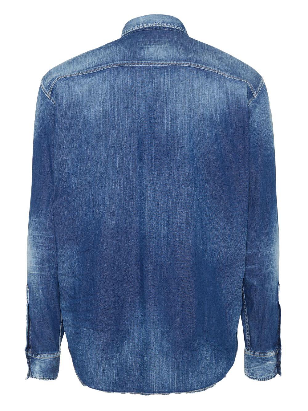 dark-wash denim shirt Product Image