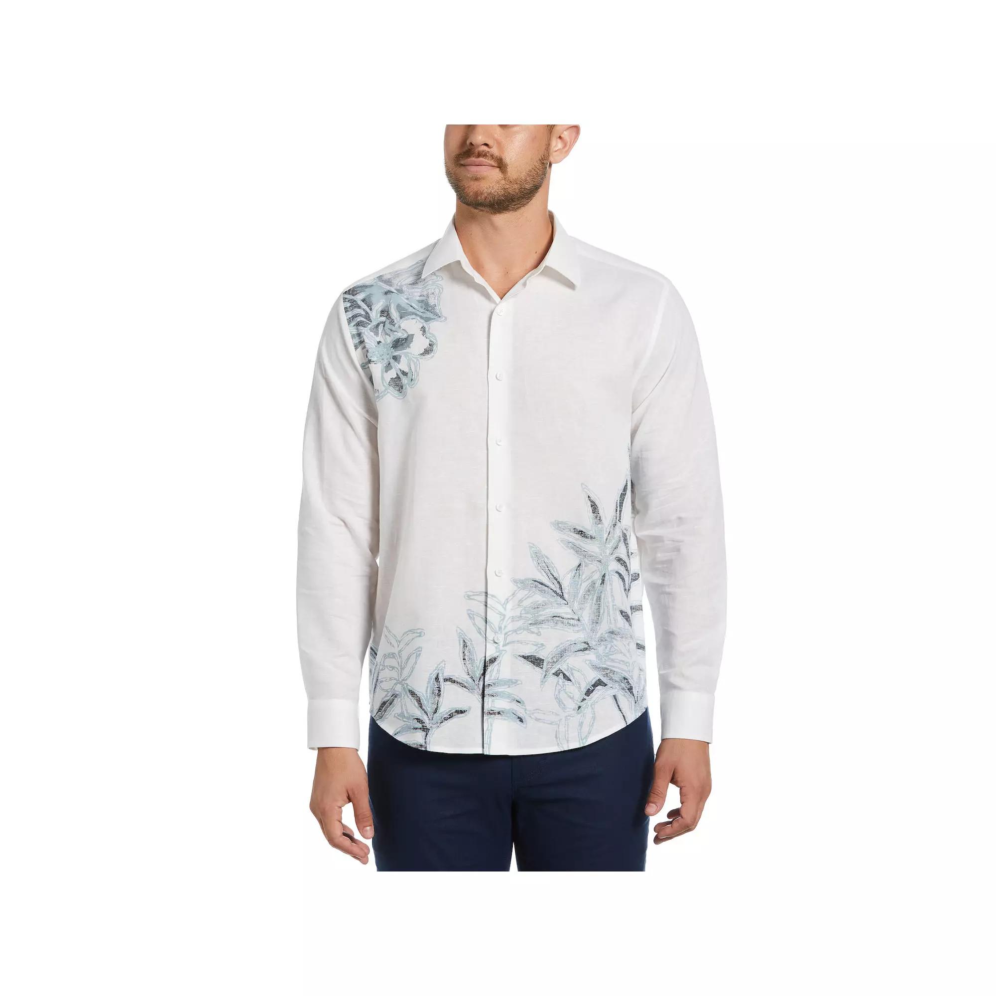 Men's Cubavera Reverse Asymmetric Print Long Sleeve Button-Down Shirt,  Product Image
