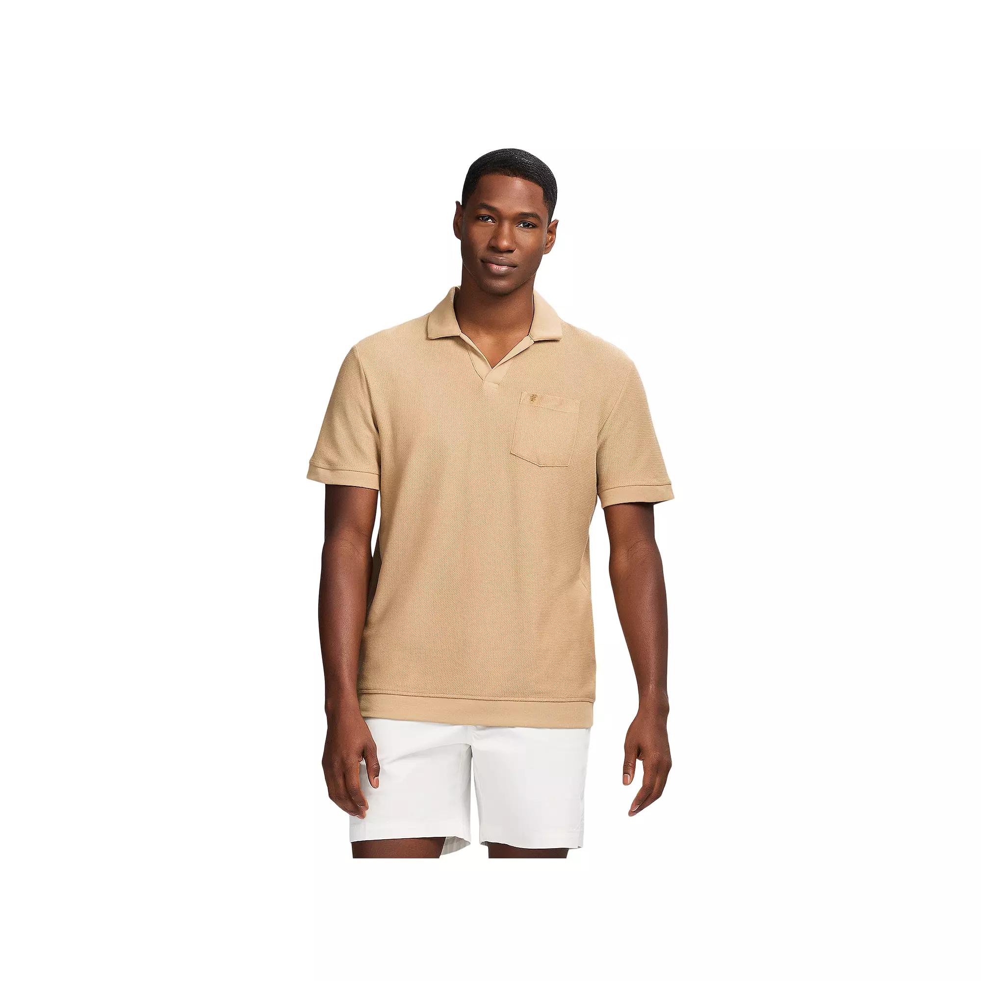 Men's IZOD Short Sleeve Saltwater Dune Knit Texture Polo,  Product Image