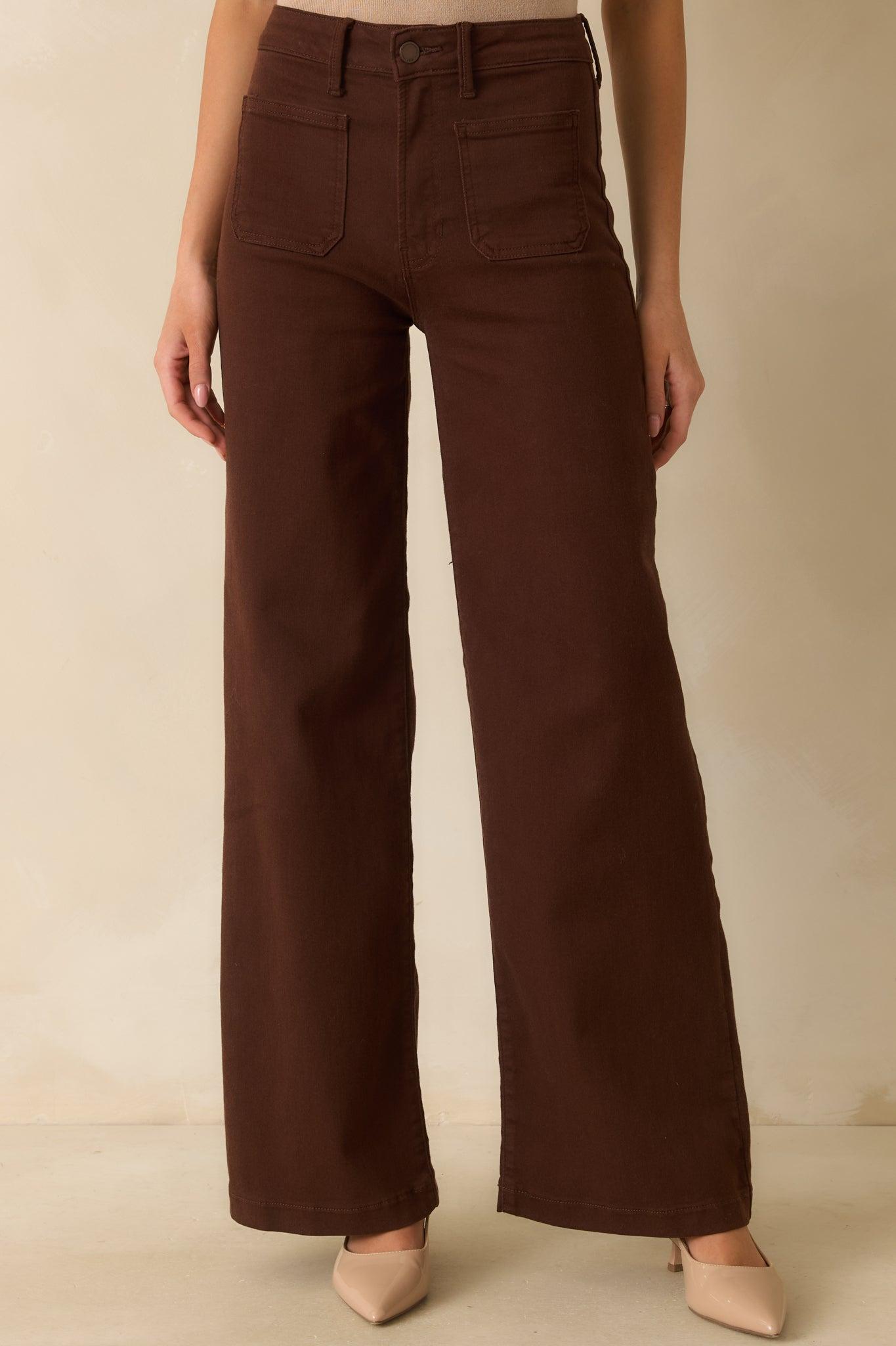 Meant For More Brown Straight Leg High Waisted Jeans Product Image