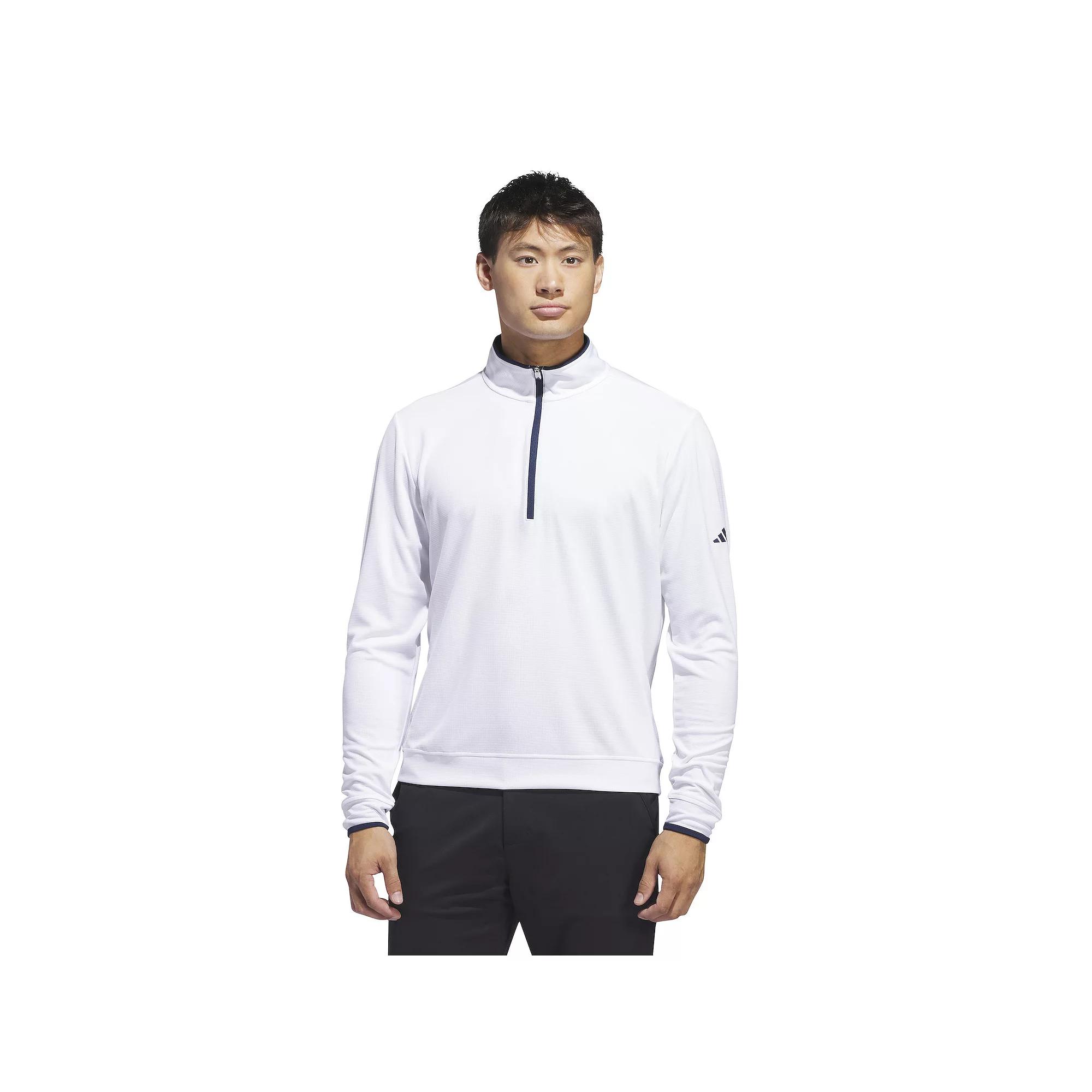 Men's adidas Lightweight Half-Zip Golf Top, Size: XL, White Product Image