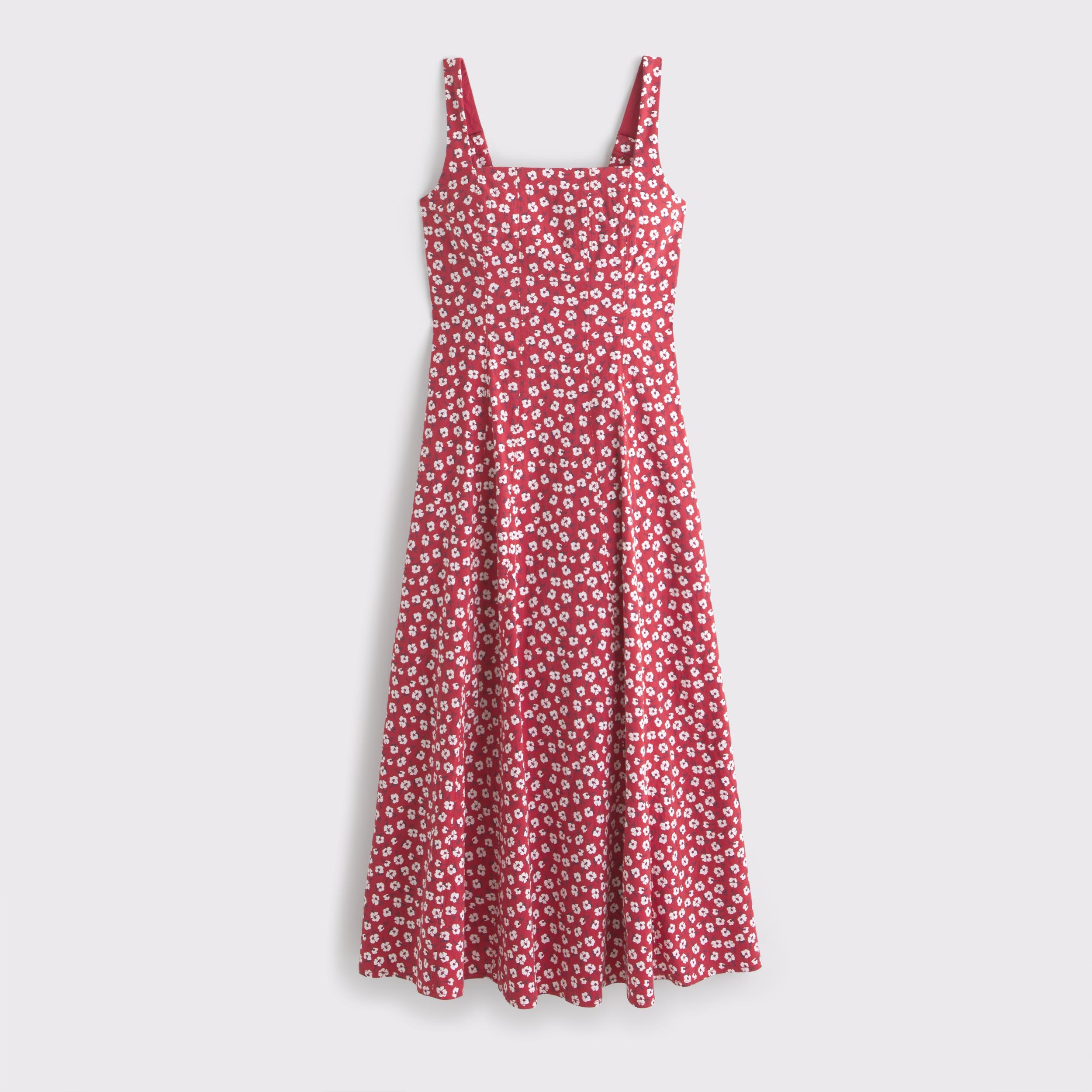 The A&F Mila Stretch Midi Dress Product Image
