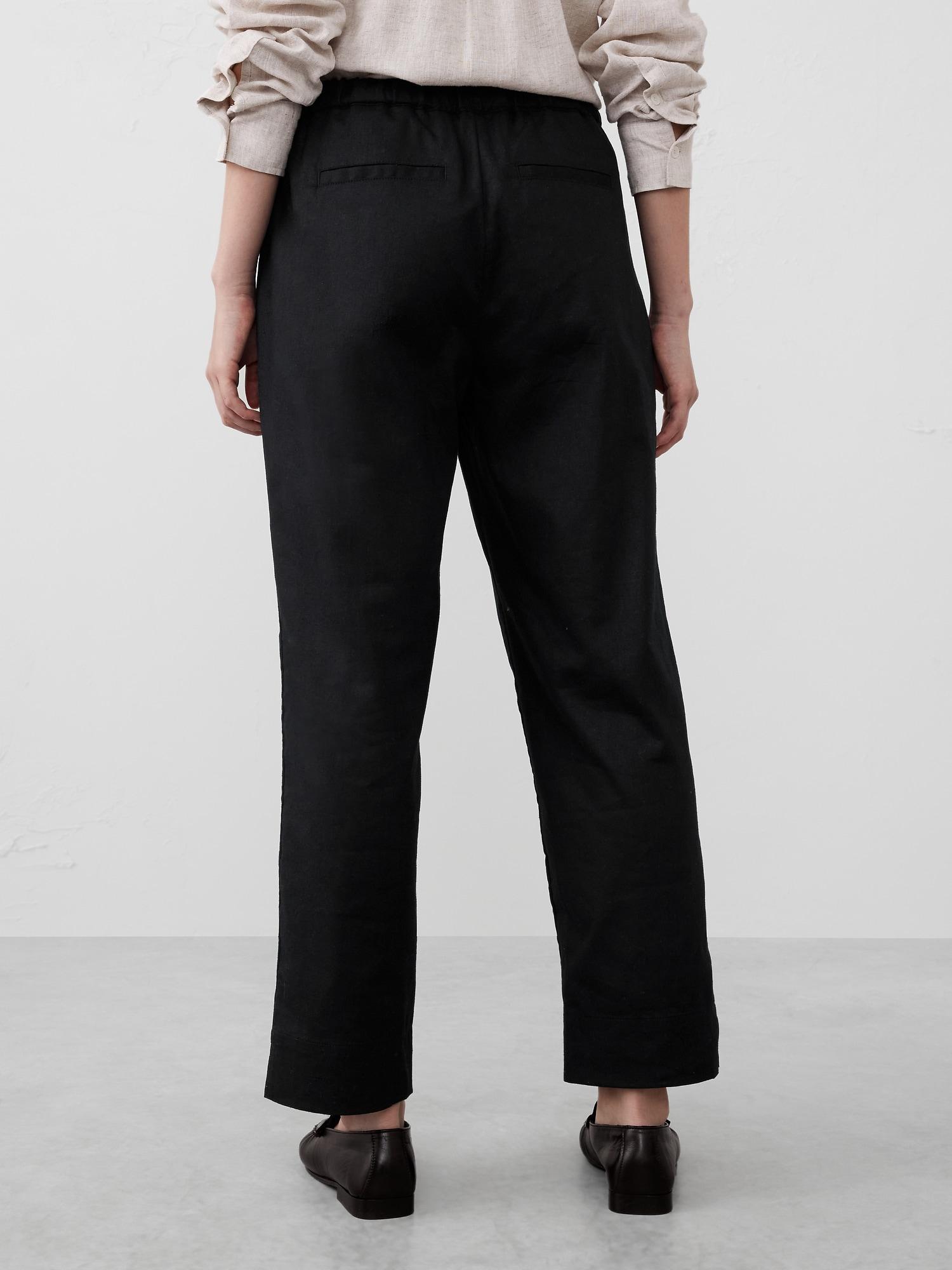 Tapered Linen-Blend Pull-On Pant Product Image