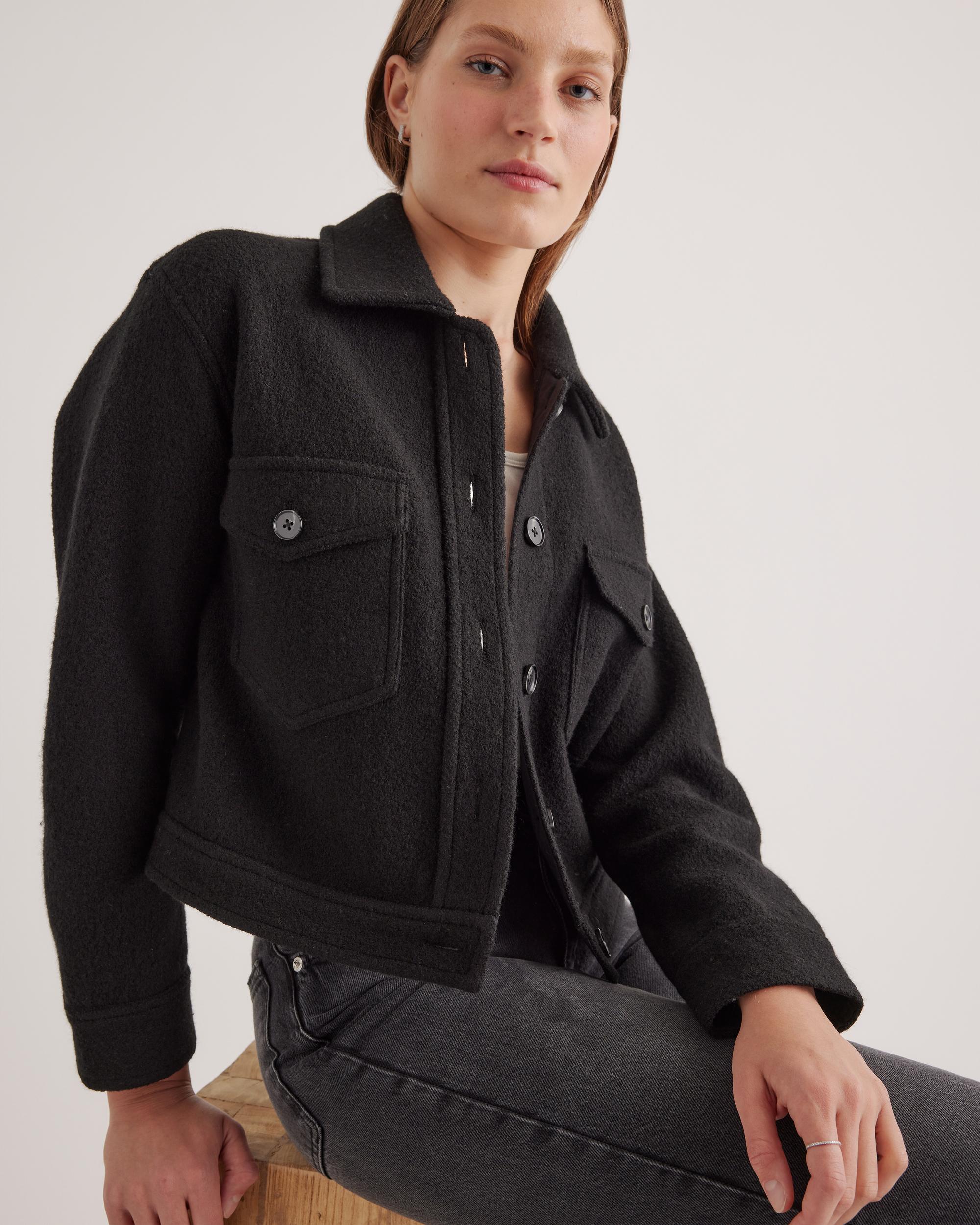 Quince | Women's 100% Merino Wool Cropped Shirt Jacket Size XS Product Image