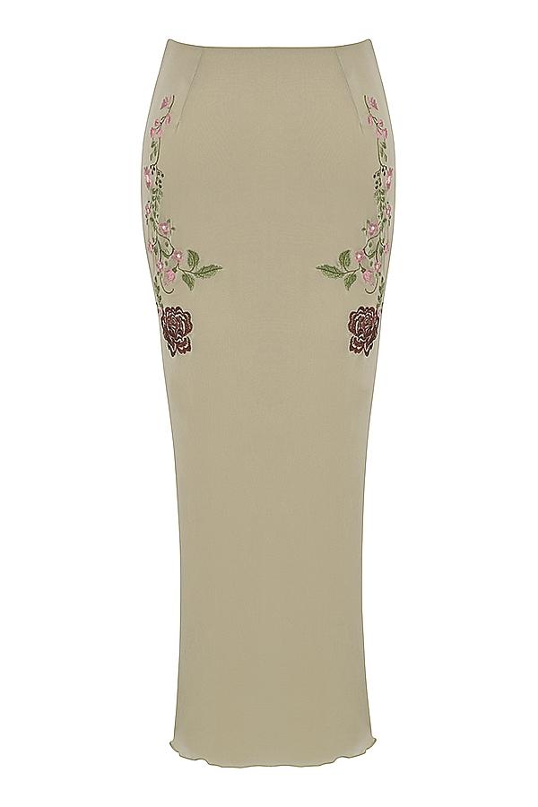 Lailah  artichoke floral maxi skirt Product Image