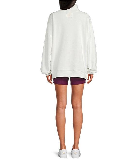 FP Movement Victory Funnel Neck Long Sleeve Oversized Sweatshirt and Biker Short Set Product Image