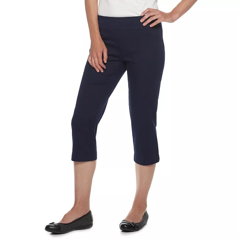 Women's Croft & Barrow® Effortless Stretch Capri Pants, Size: 18, Iron Weld Product Image