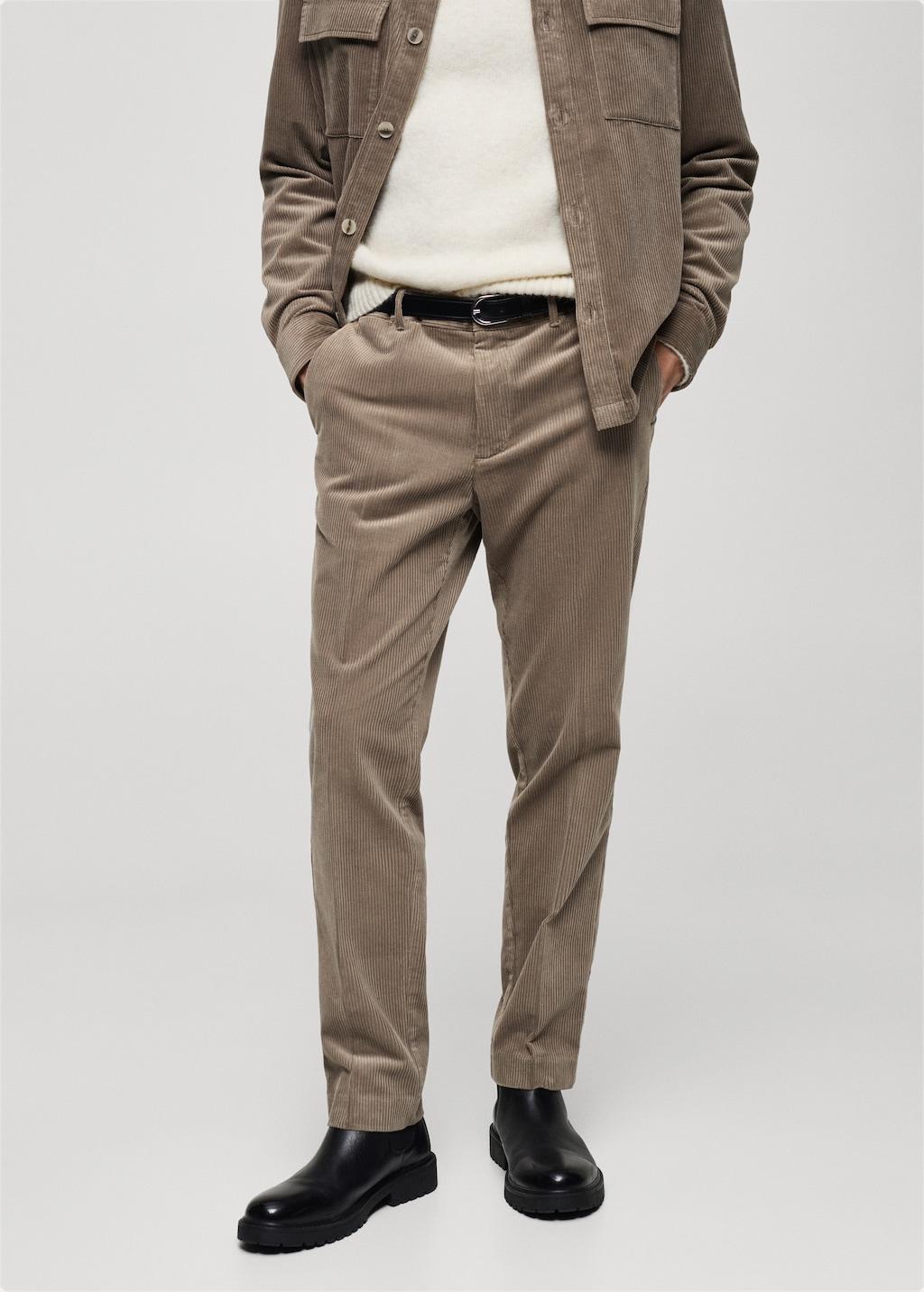 Corduroy regular-fit pants - Men | MANGO USA Product Image