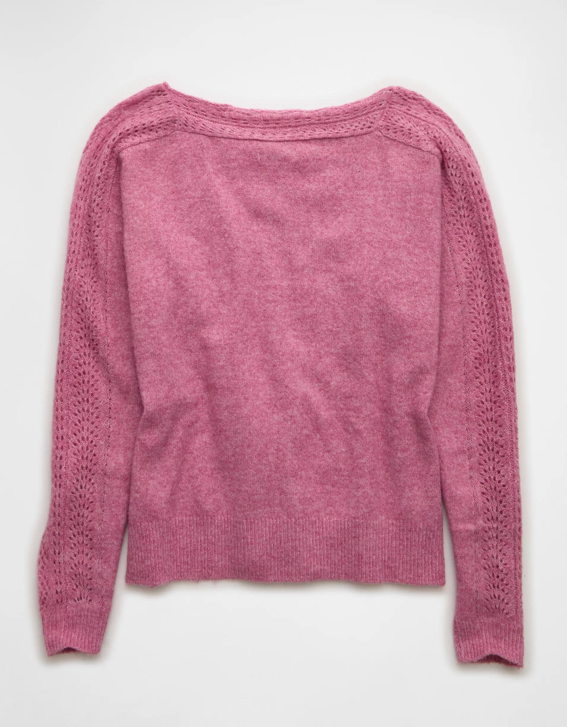 AE Whoa So Soft Lace Sweater Product Image