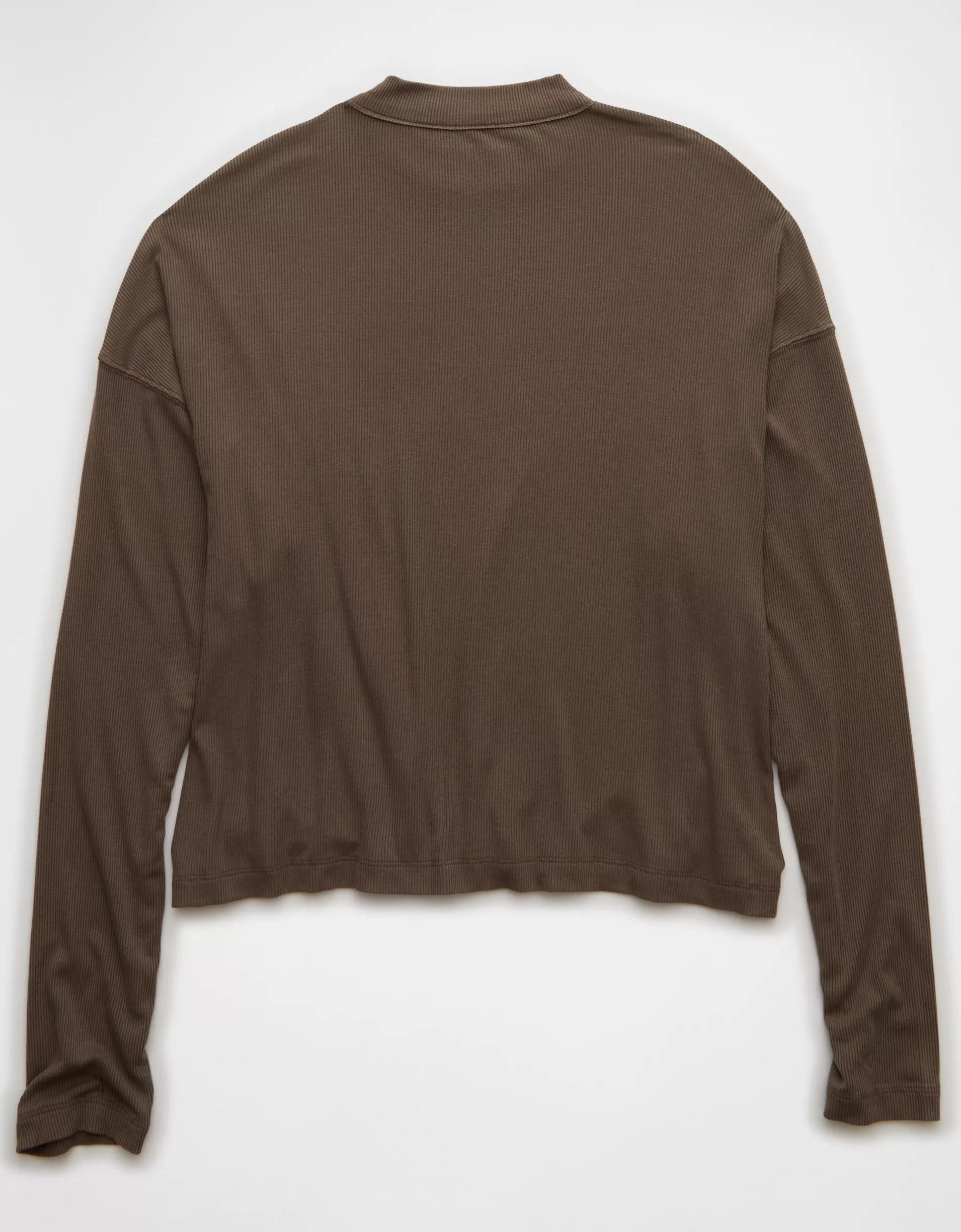 AE Soft & Sexy Long Sleeve Mockneck T-Shirt Product Image