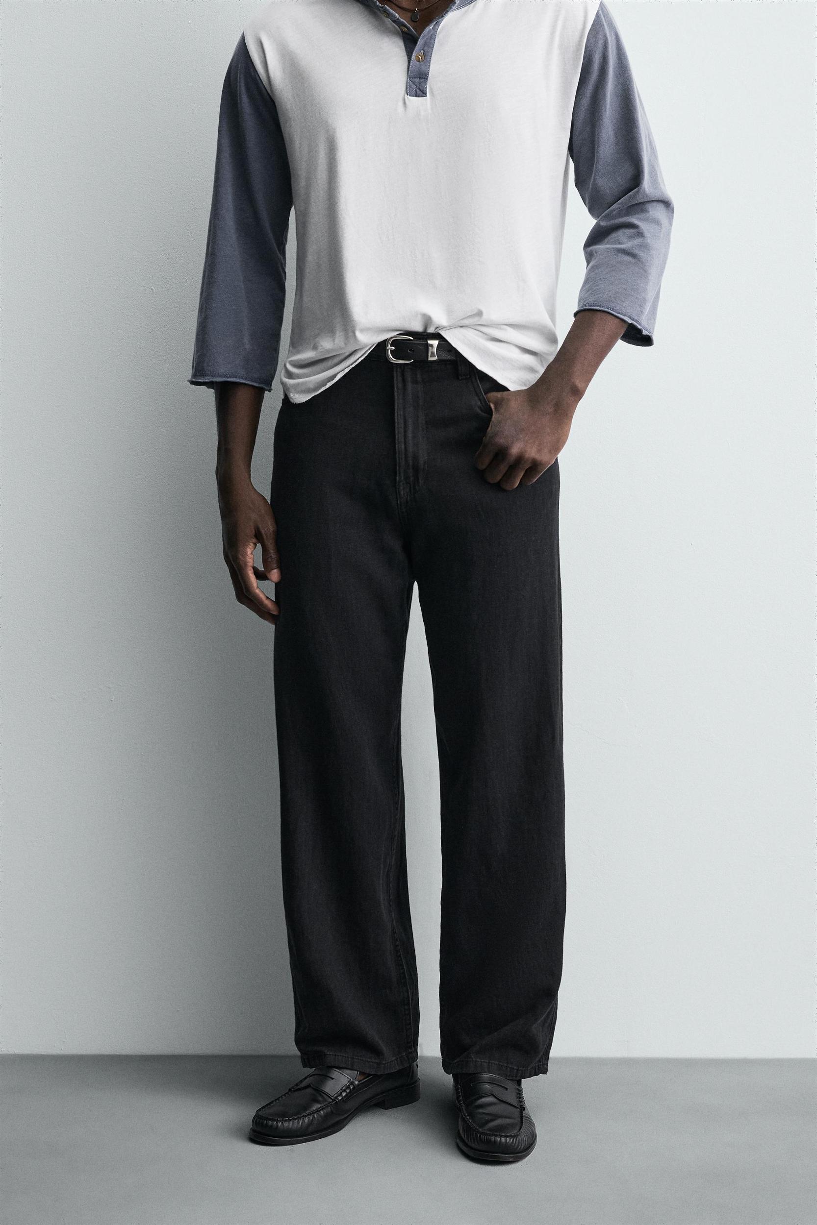 LIGHTWEIGHT LOOSE WIDE FIT JEANS Product Image