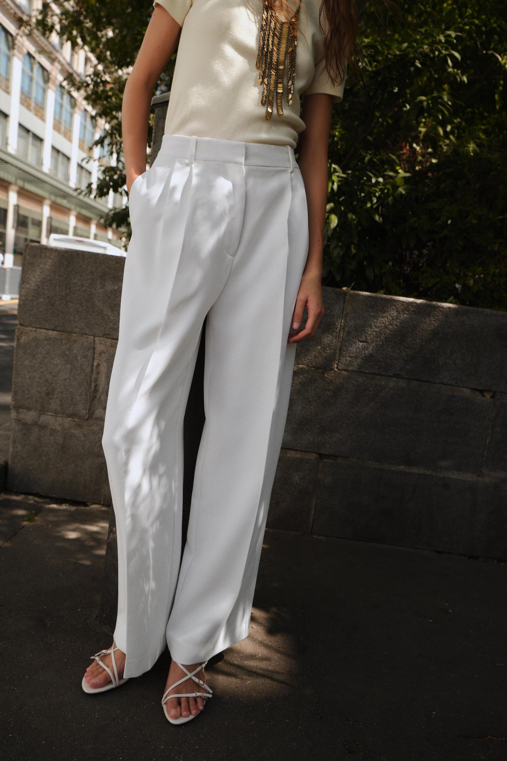PLEATED WIDE LEG PANTS Product Image