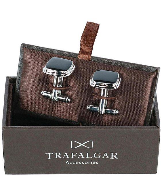 Trafalgar Sutton Black Lacquer Cushion Cuff Links Product Image