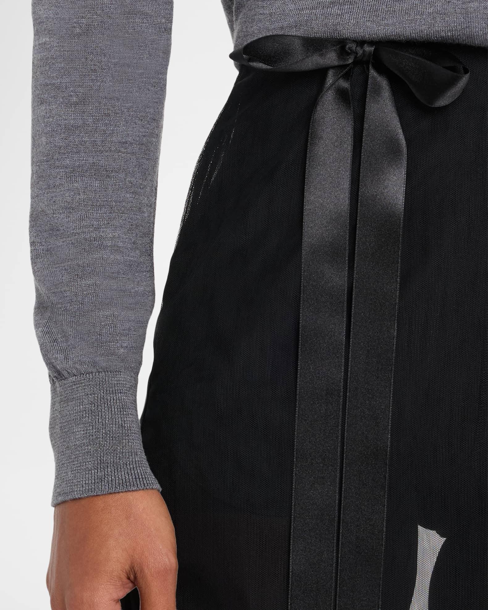 Ribbon Bow Sheer Pencil Skirt Product Image