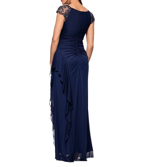 Xscape Beaded Off-the-Shoulder Sheath Rouched Dress Product Image