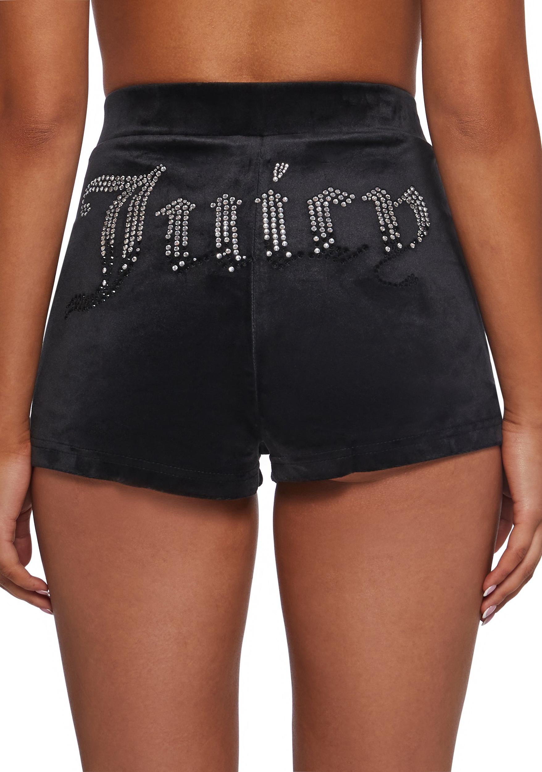 Juicy Couture Solid Hot Shorts With Ombre Hotfix - Black Product Image