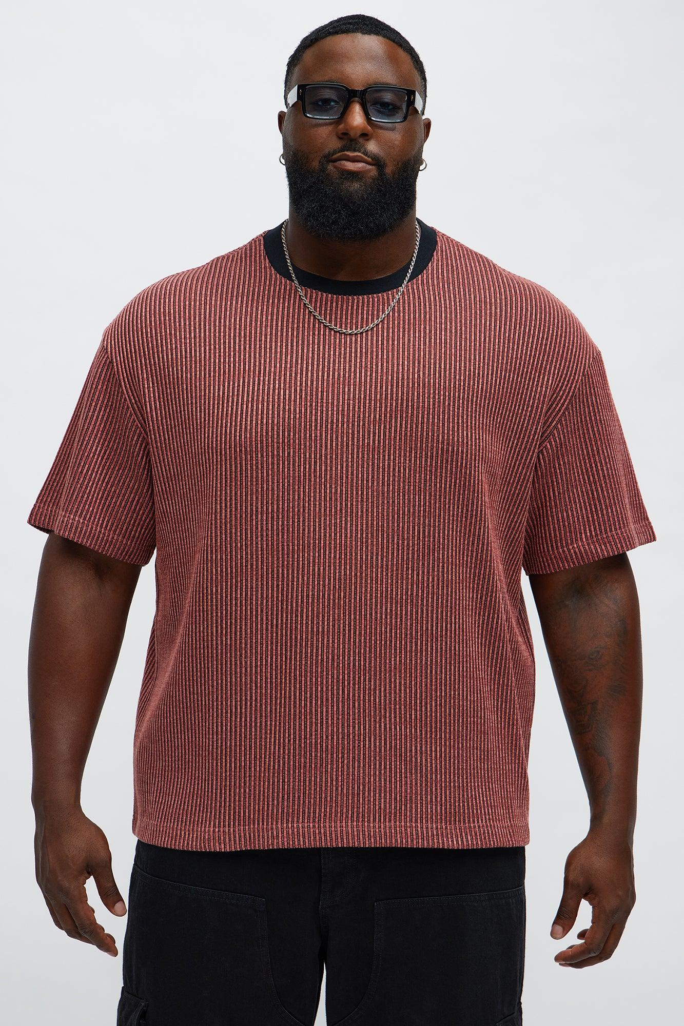 Relaxed Success Magnet Knitted Crewneck Tee - Mauve/combo Product Image