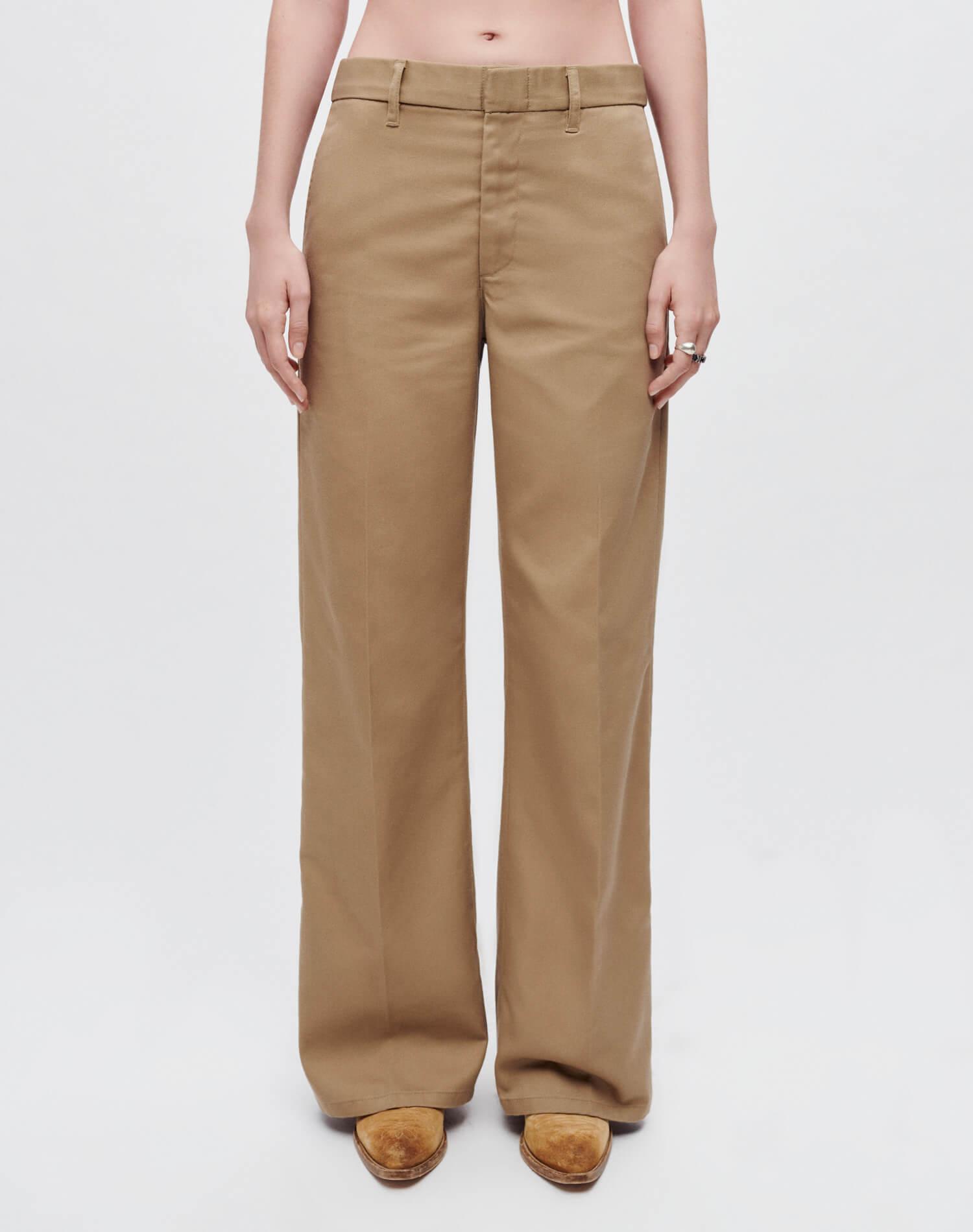 Super Wide Leg Trouser - Khaki Product Image