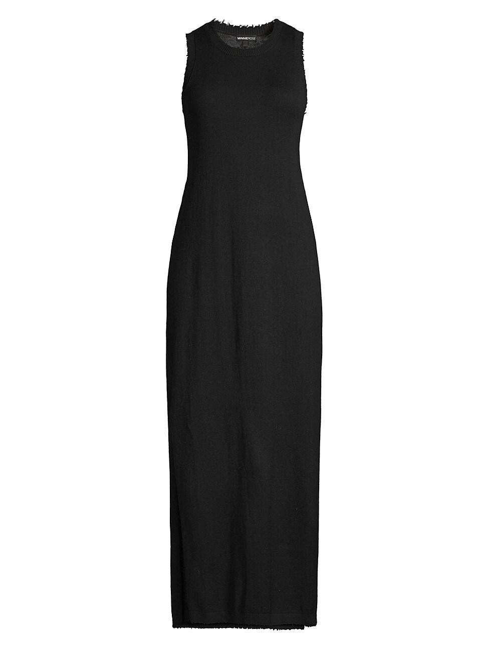 Womens Frayed-Edge Maxi-Dress Product Image