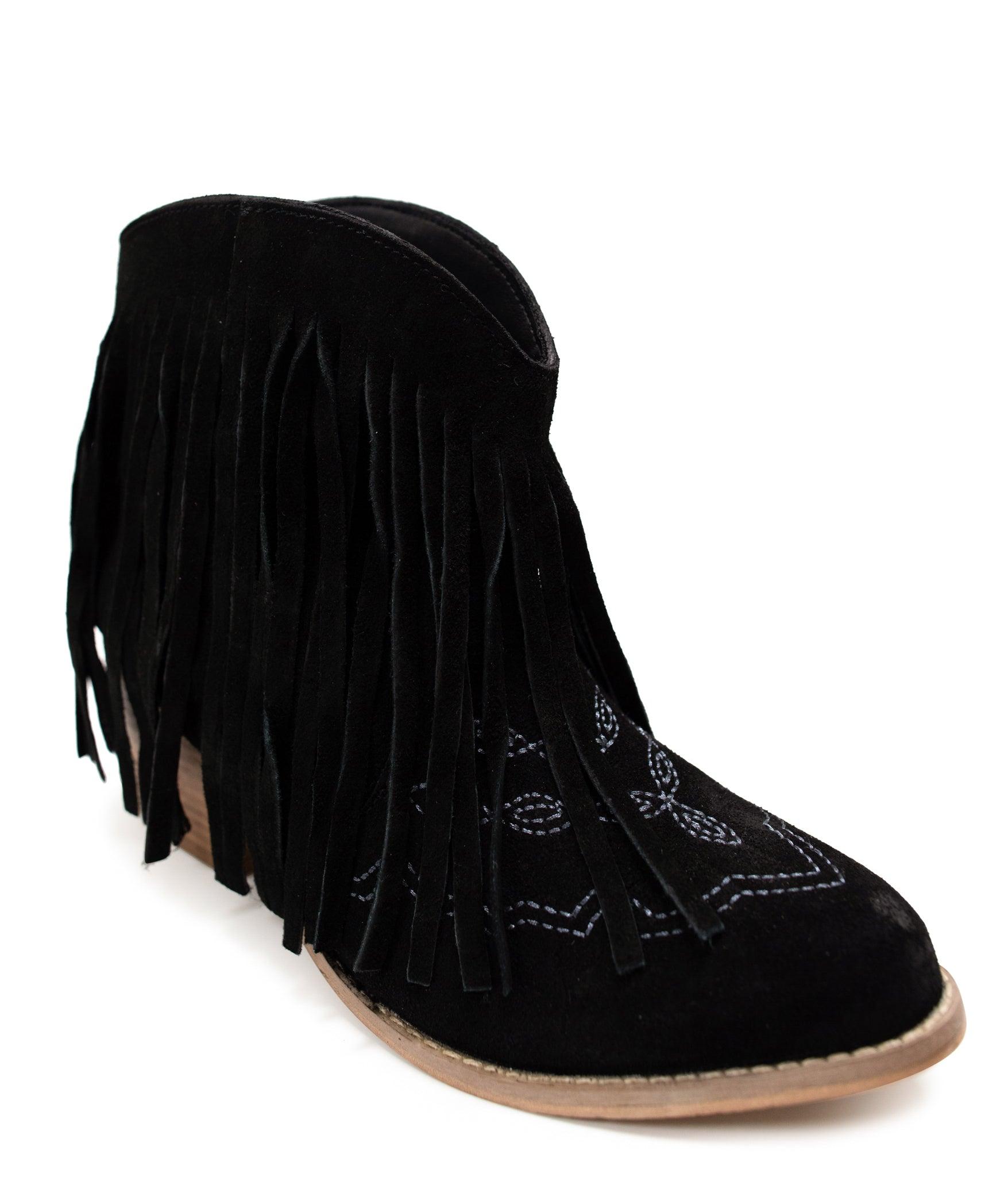 Amos Fringe Ankle Bootie in Tan Suede (Online Exclusive) Product Image