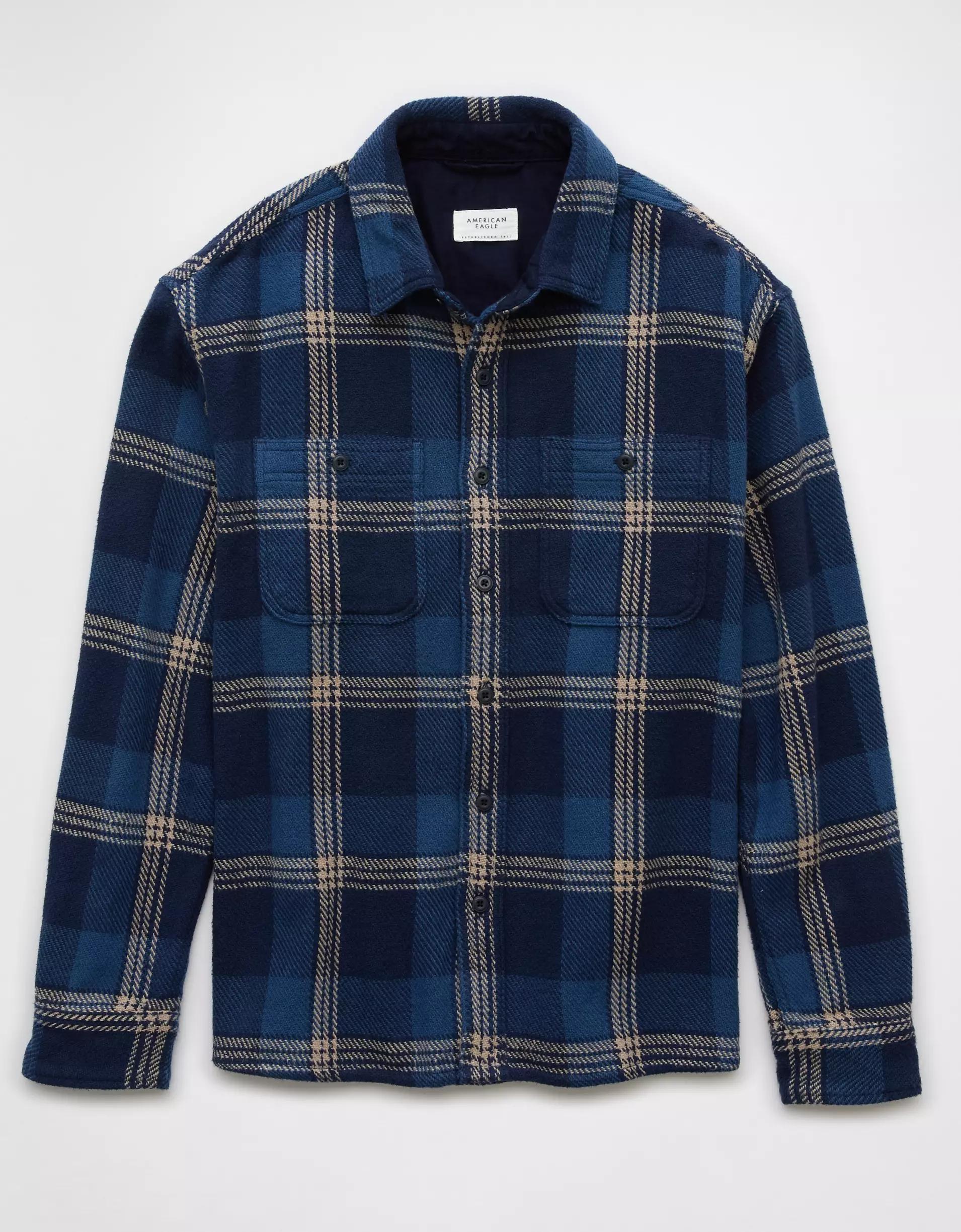 AE Textured Flannel Shirt Product Image
