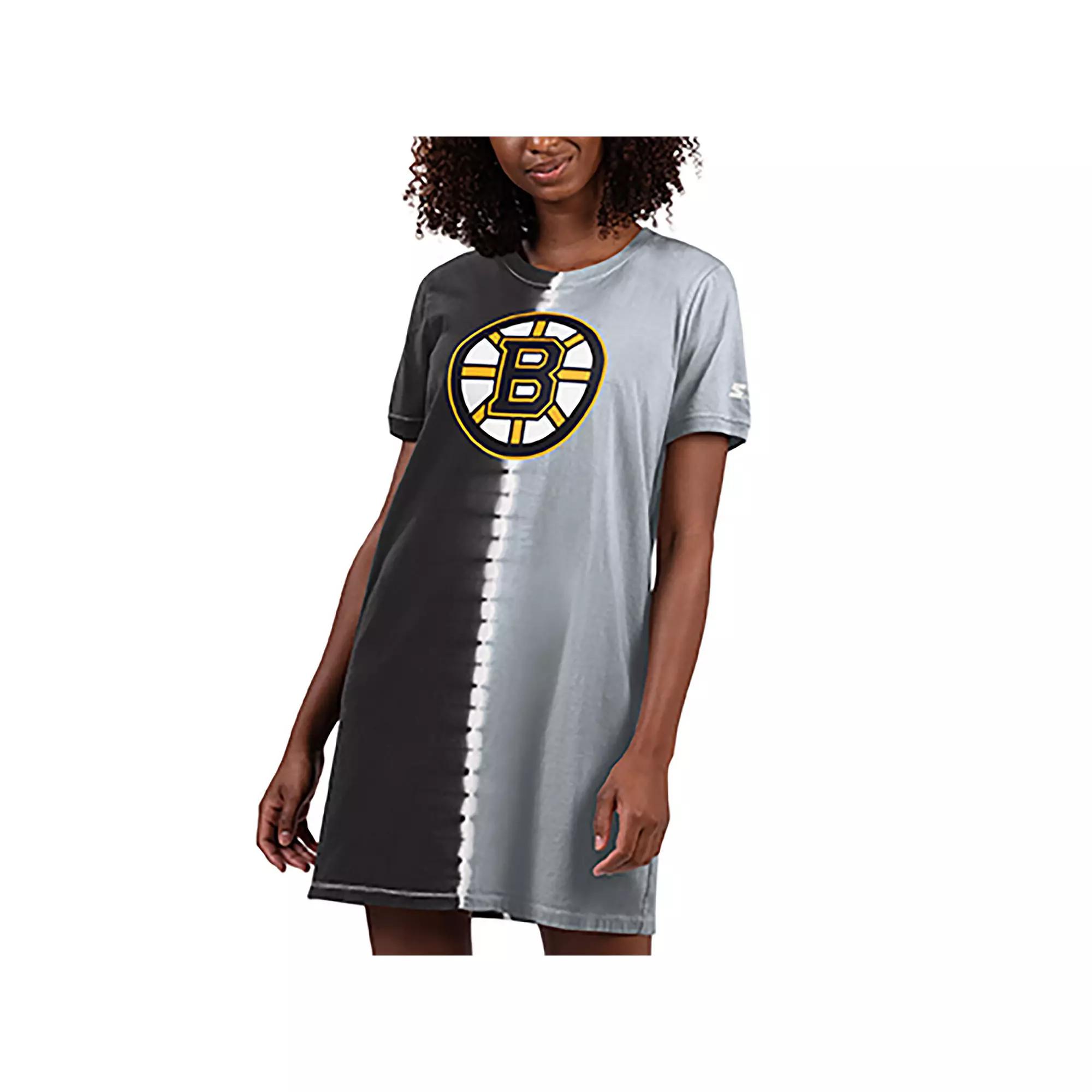 Women's Starter Black Boston Bruins Ace Tie-Dye Sneaker Dress,  Product Image