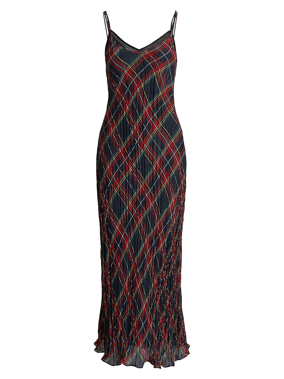Womens Check Slip Midi-Dress Product Image