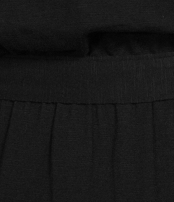 APNY Smocked Tassel V-Neck Short Sleeve A-Line Midi Dress Product Image