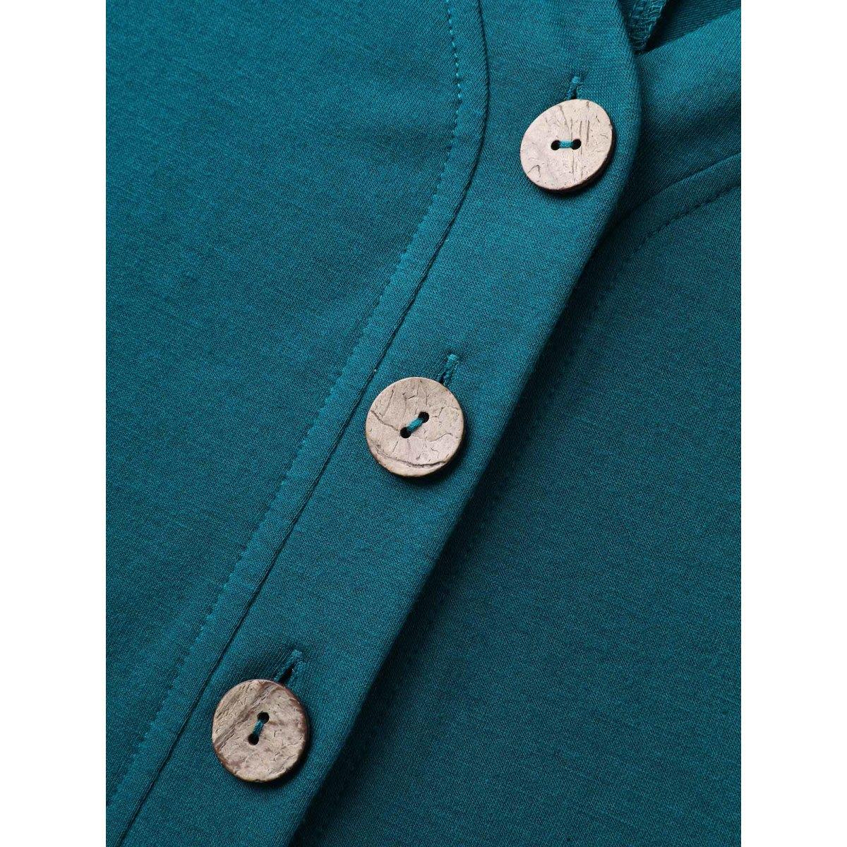 Plus Size Aegean Stretch Button Pockets Solid Jumpsuit Women Sleeveless V-neck Casual Loose Jumpsuits BloomChic 22-24/3X Product Image