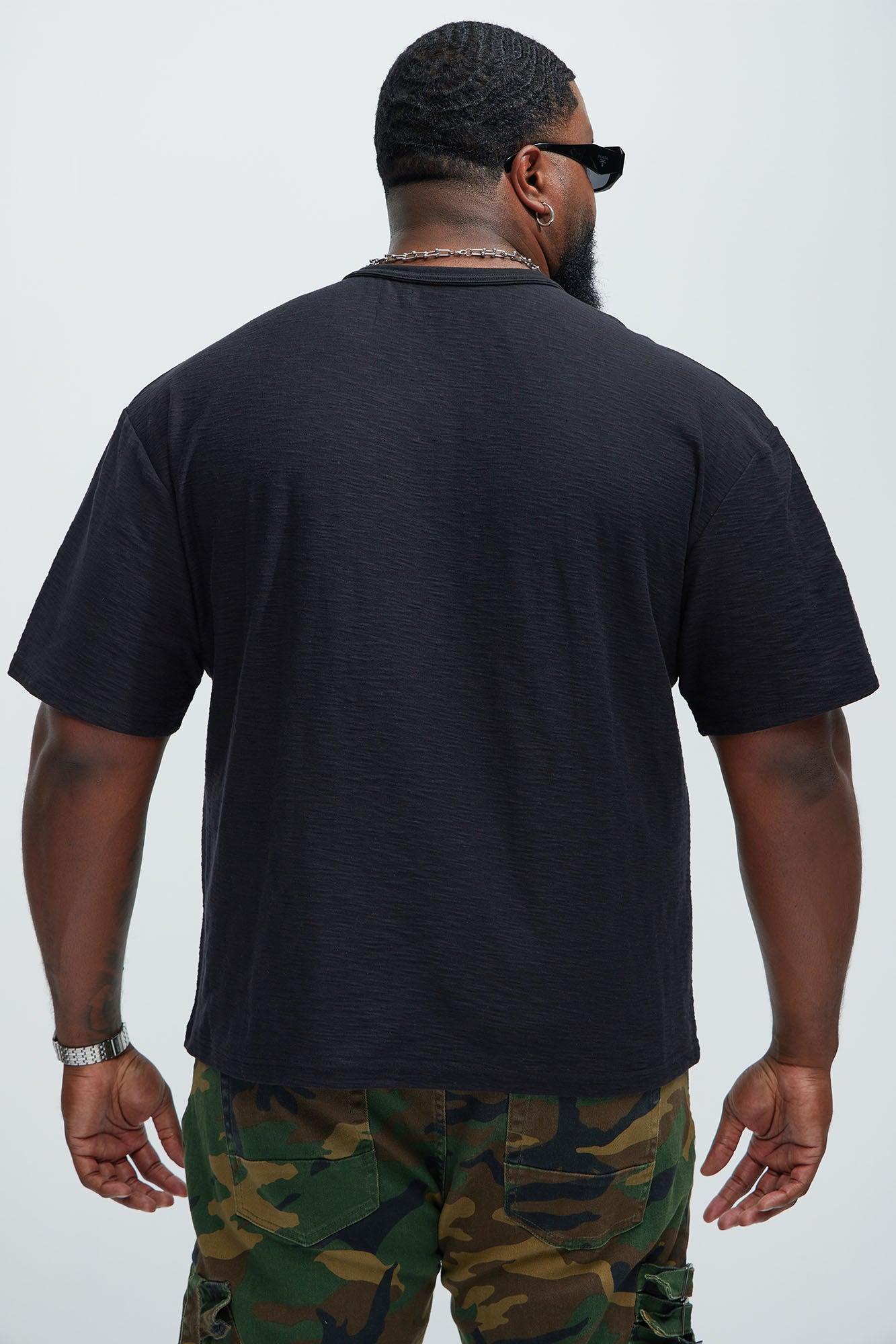 Asher Slub Texture Short Sleeve Tee - Black Product Image