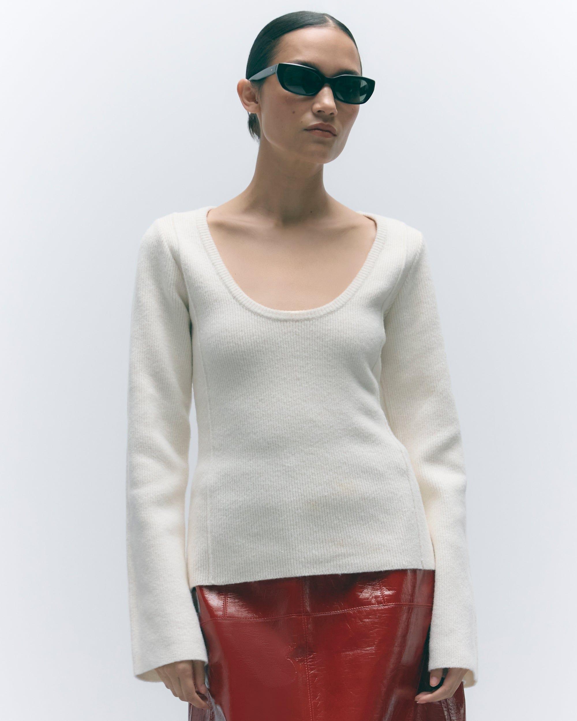 Camilla Seam-Detail Scoop-Neck Sweater Product Image