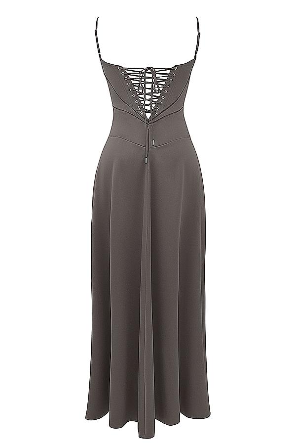 Anabella  smoke lace up maxi dress Product Image