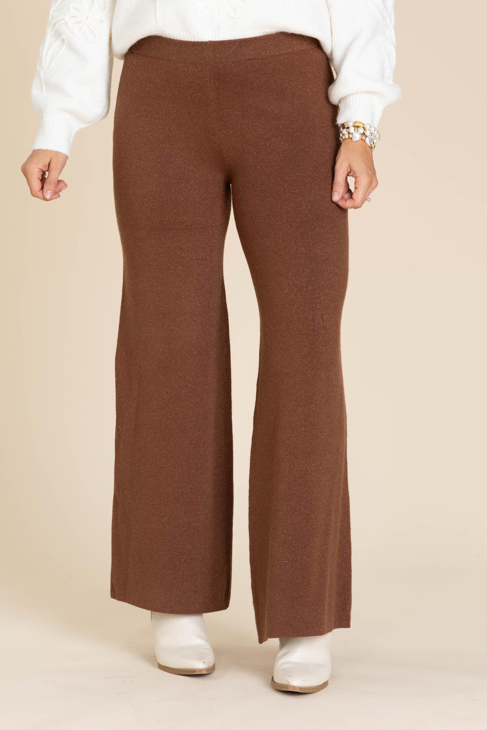 Lurex Fine Gauge Wide Leg Pants Product Image