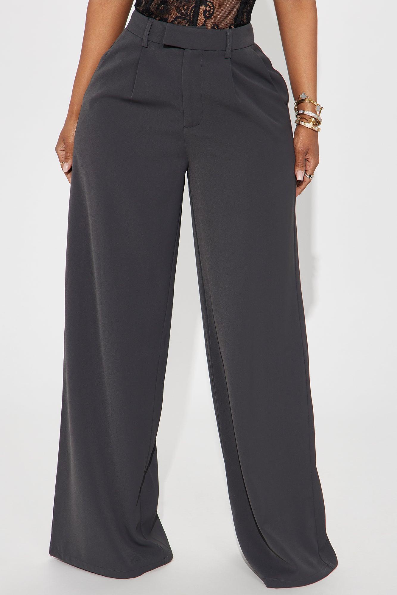 High Returns Wide Leg Trouser - Charcoal Product Image
