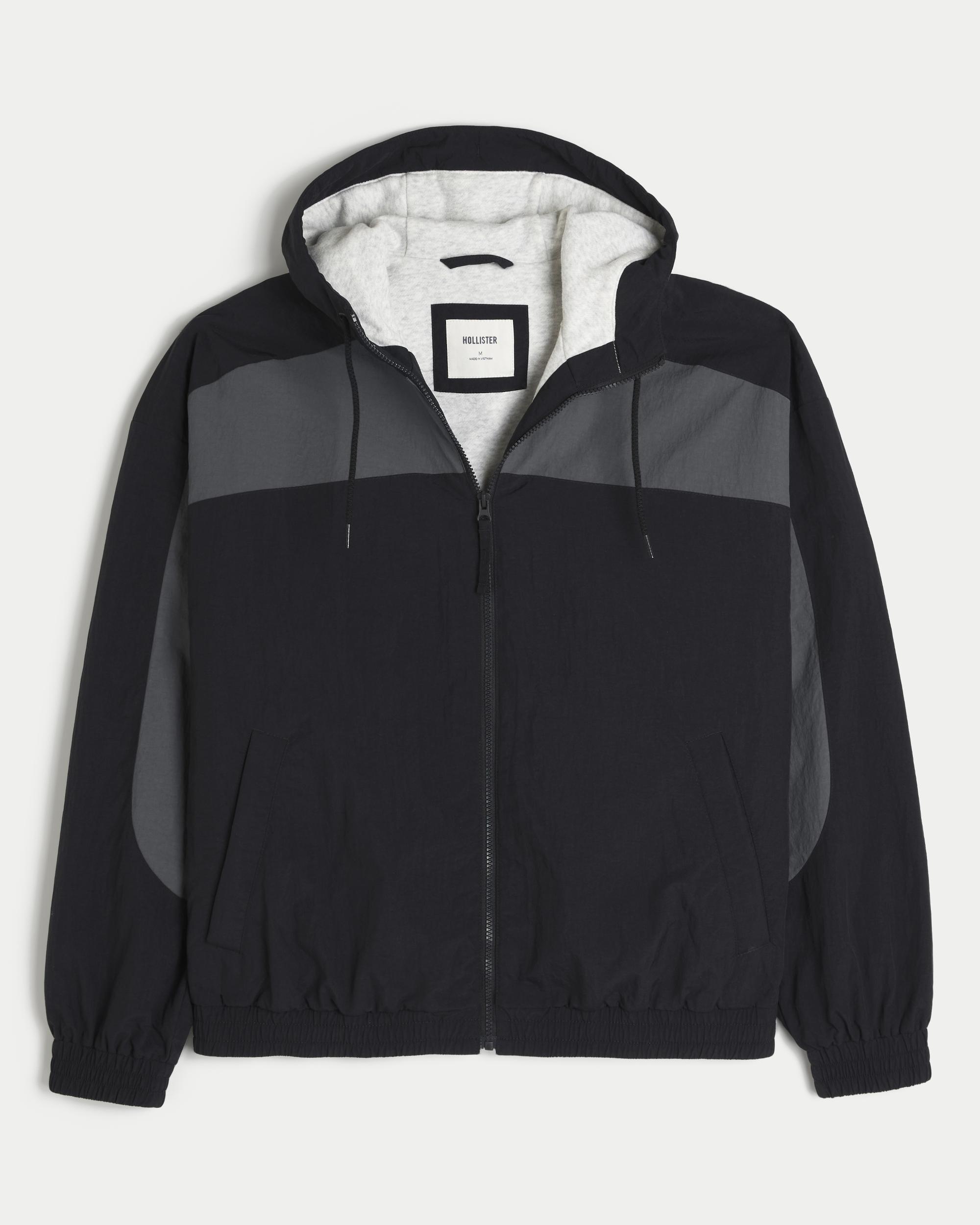 Fleece-Lined Santa Monica Graphic Windbreaker Jacket Product Image