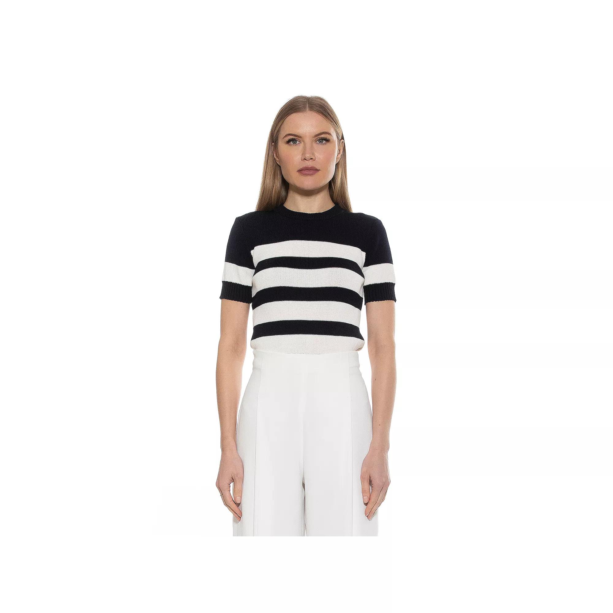Womens ALEXIA ADMOR Pat Classic Knit Stripped Top Product Image