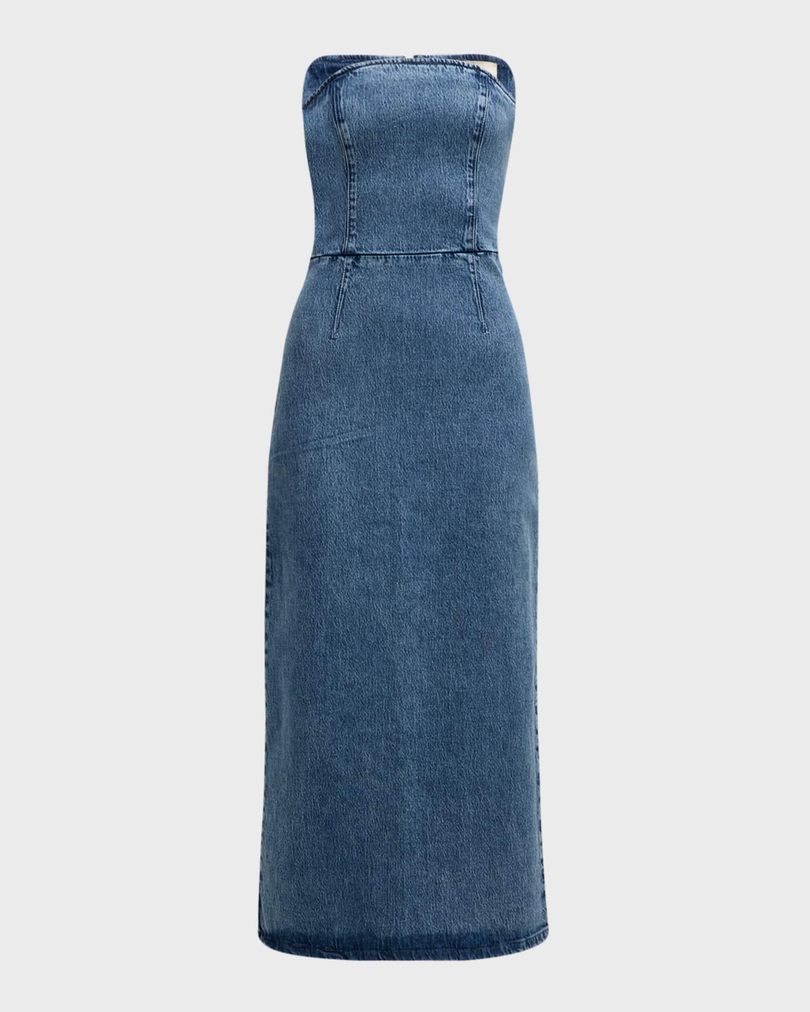 Frenchie Strapless Denim Tube Dress Product Image
